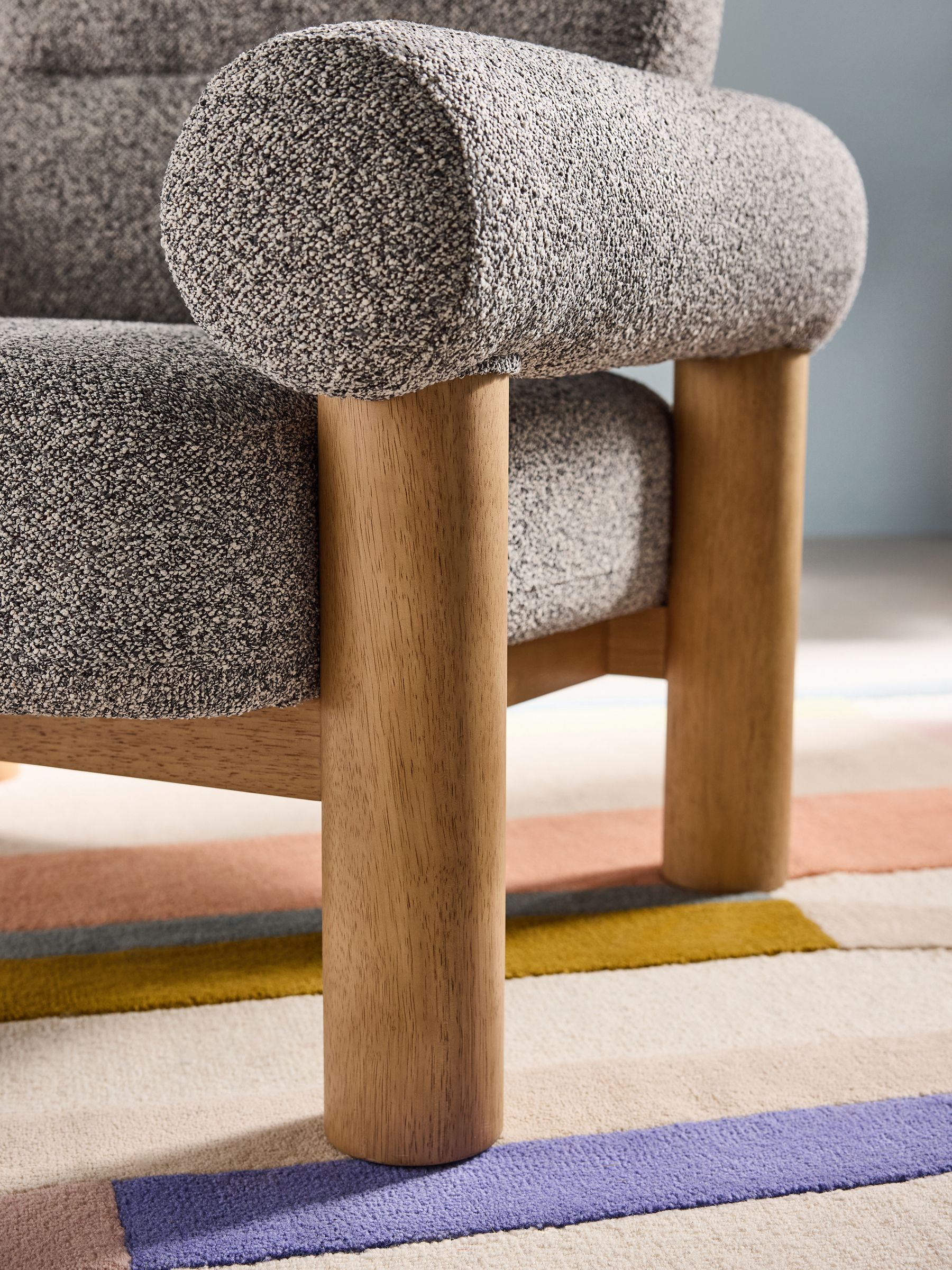 Maxton Chair in Grey Marl Pax Boucle - Image 3 of 7