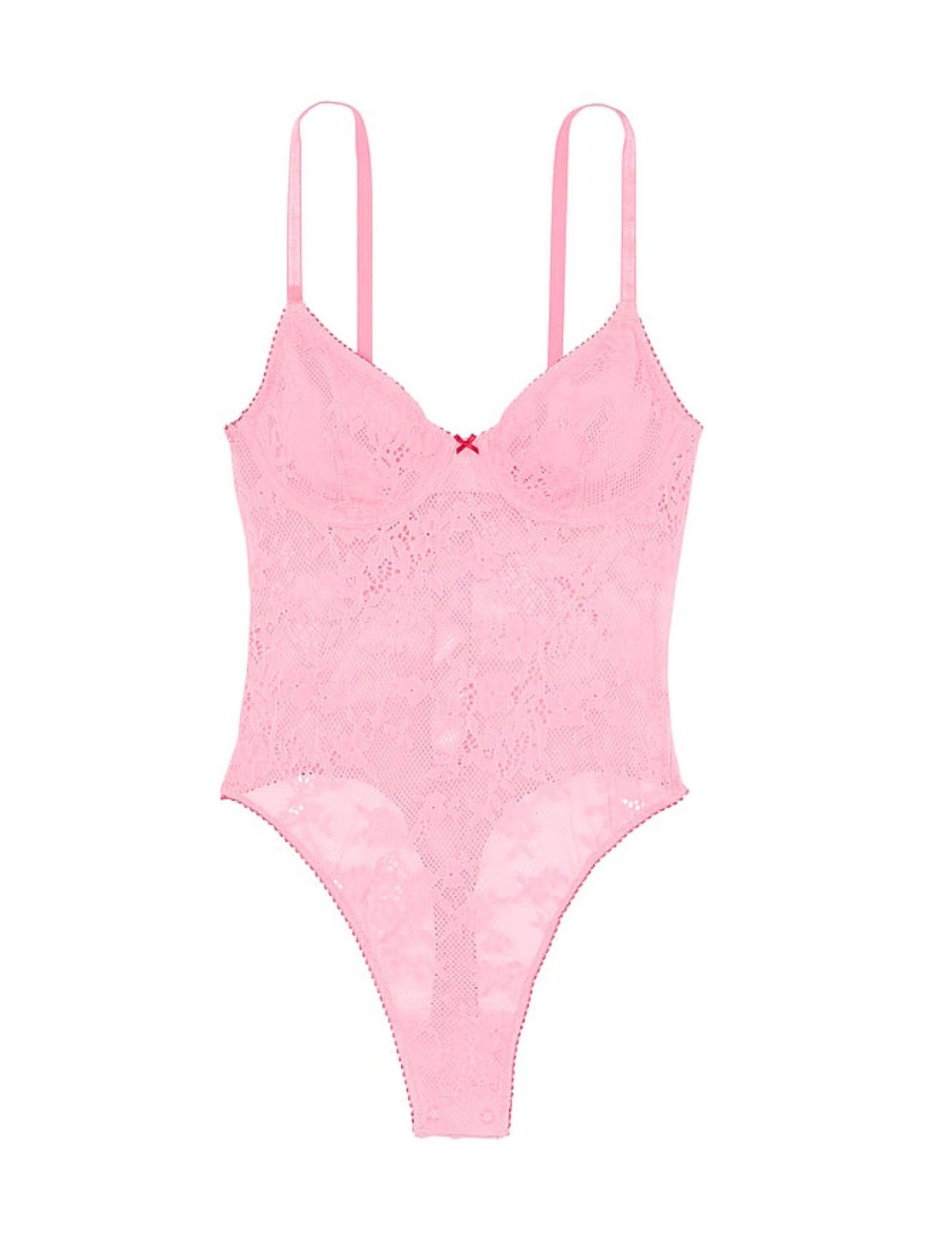 新品未使用、pois、stretch rib bodysuit、ピンク Pink Hope Tease Lace Bodysuit | Victoria's Secret UK