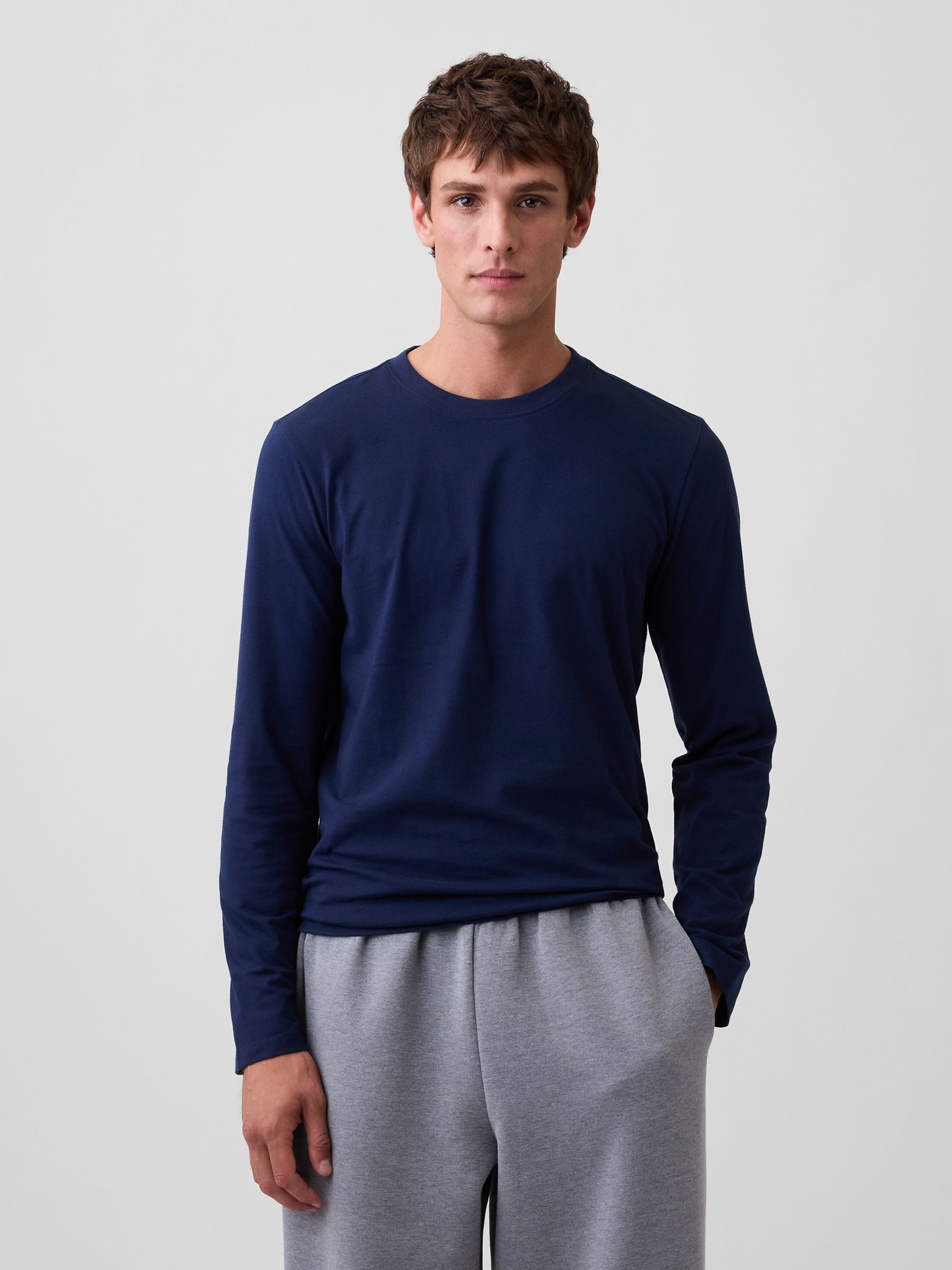 Navy Everyday Soft Relaxed Stripe Long Sleeve T-Shirt - Image 1 of 5 Navy Everyday Soft Relaxed Stripe Long Sleeve T-Shirt - Image 1 of 5