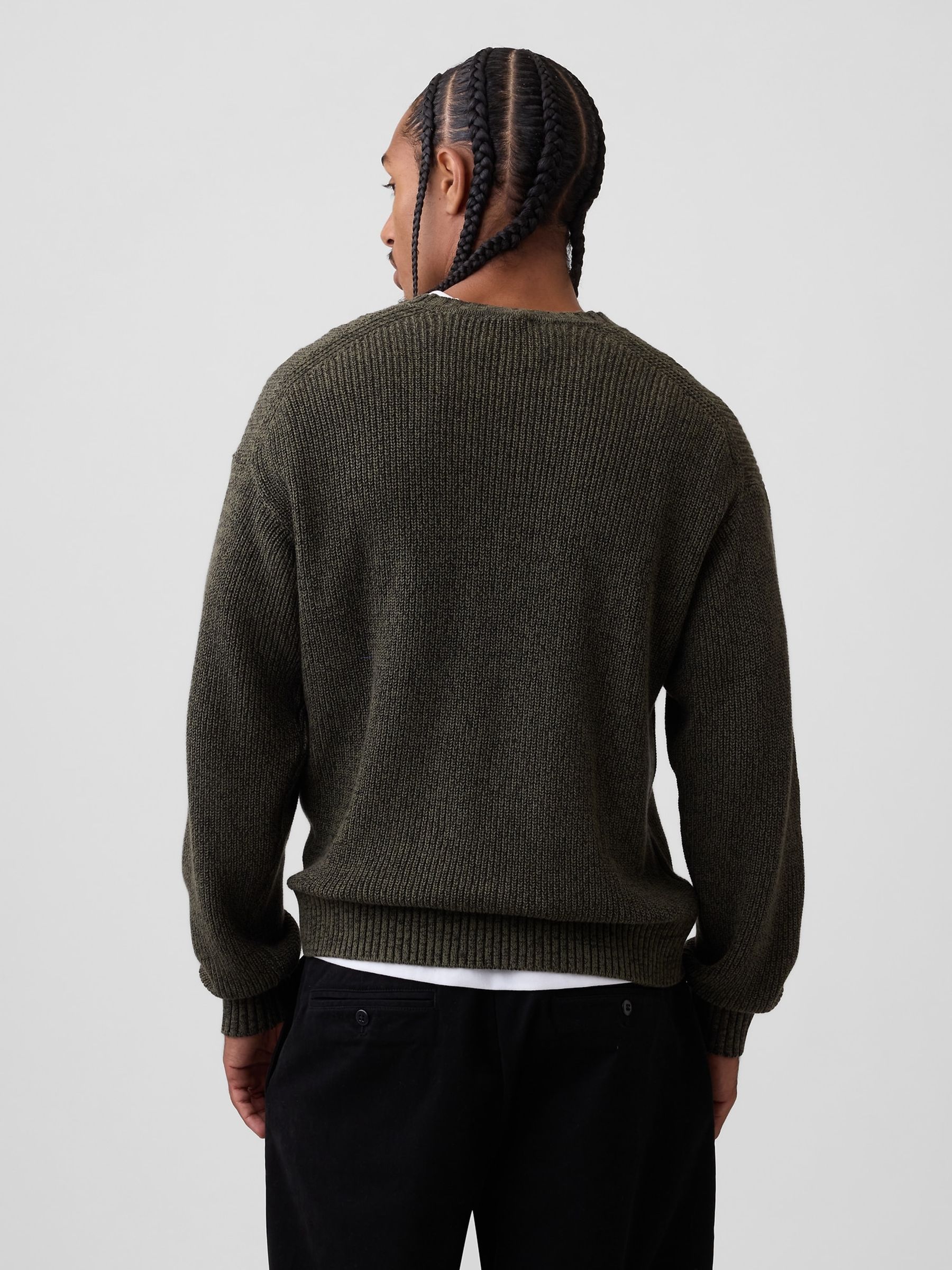 Green Relaxed Shaker Jumper - Image 2 of 4
