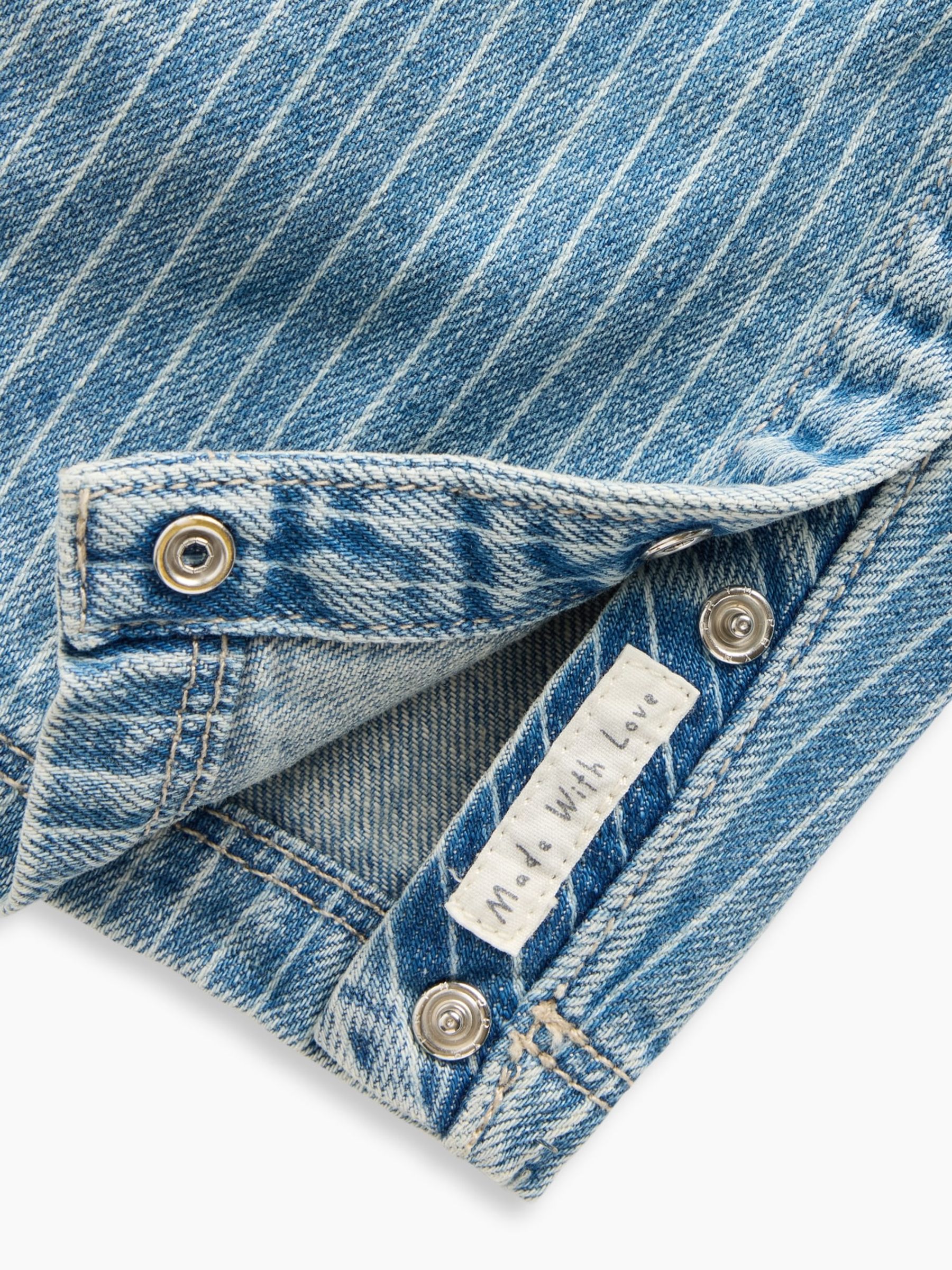 Light Wash Denim Stripe Utility One-Piece Dungarees - Image 3 of 4