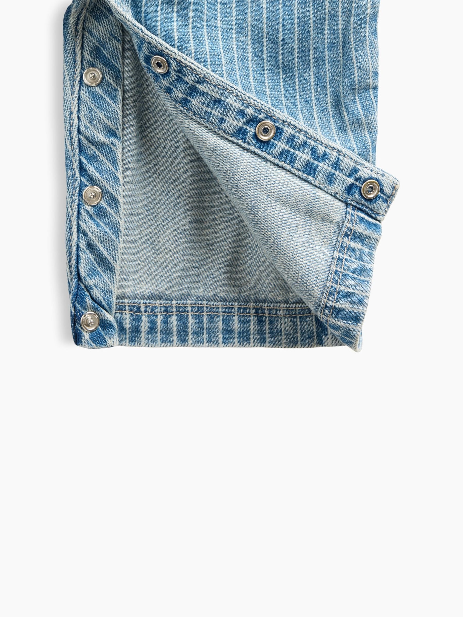 Light Wash Denim Stripe Utility One-Piece Dungarees - Image 4 of 4