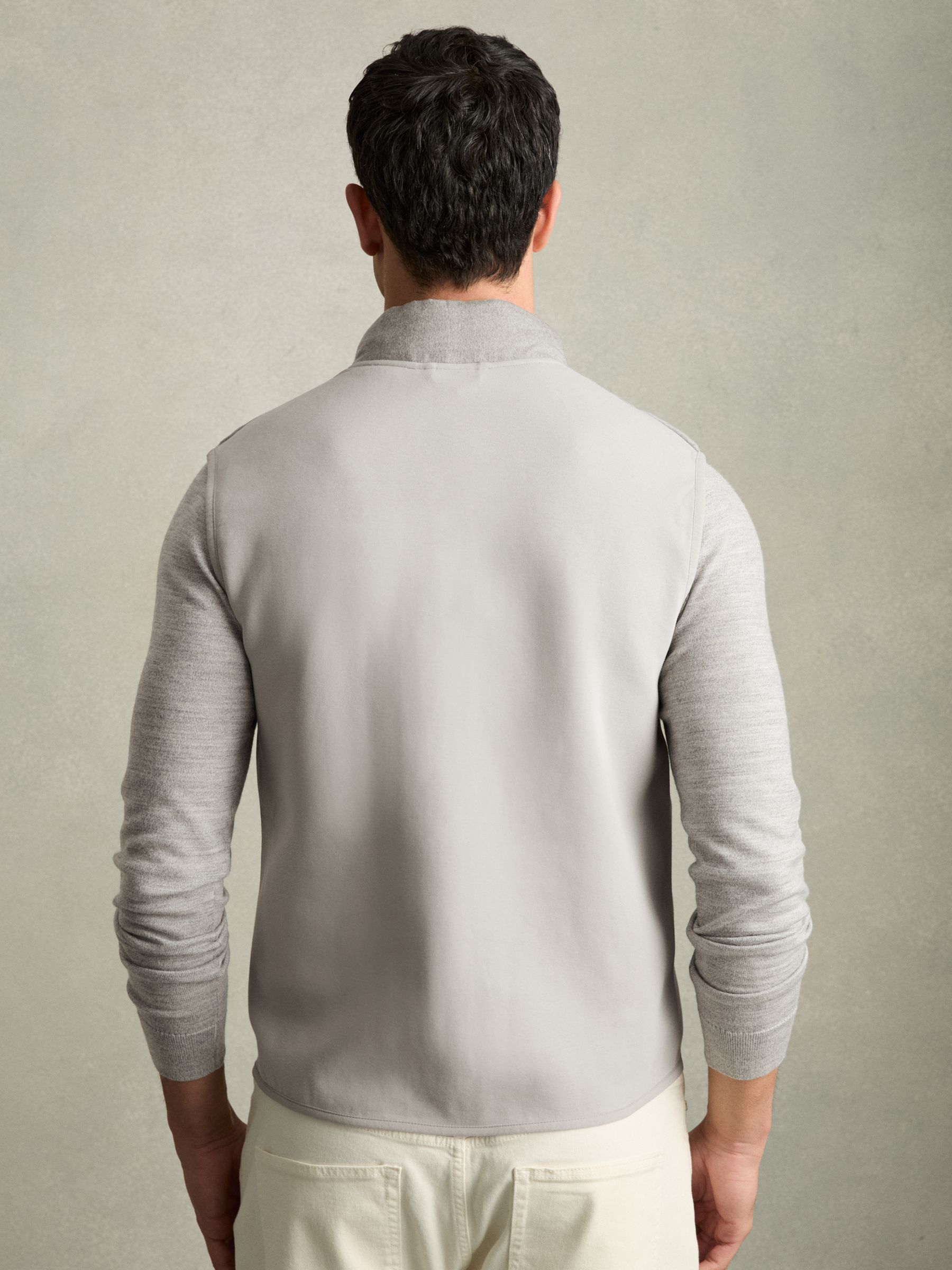 Brushed Jersey Quilted Gilet in Grey - Image 5 of 6