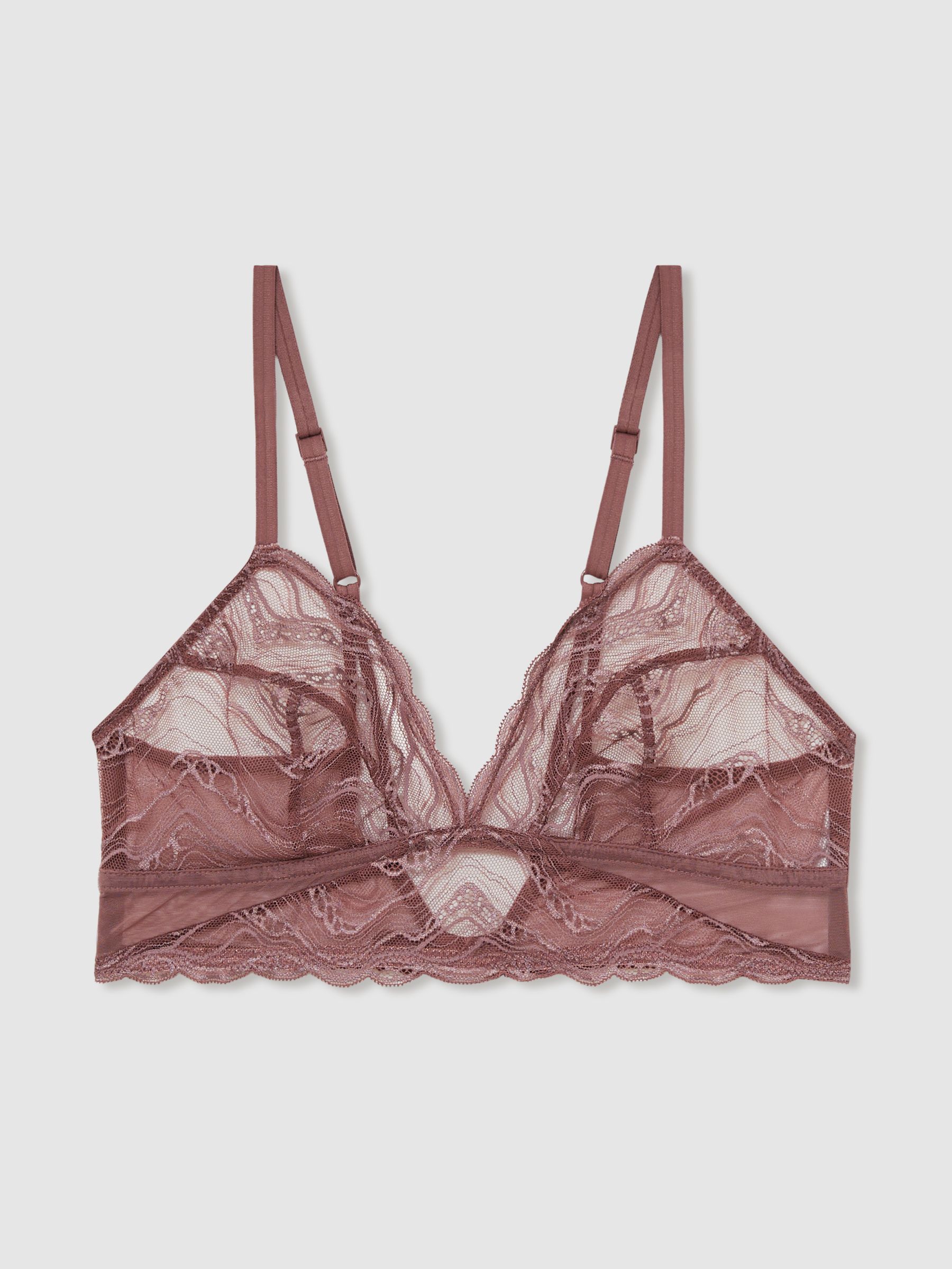 Unlined Triangle Bra in Dusty Pink - Image 1 of 2