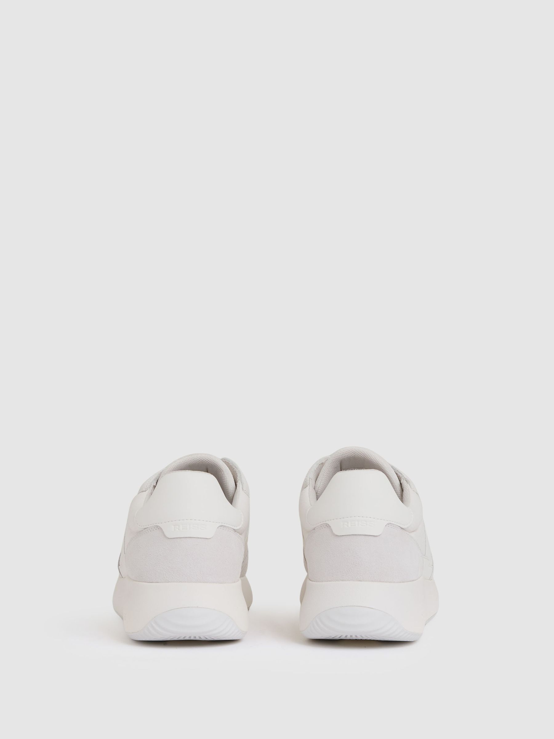 Bonded-Leather Suede Running Trainers in White - image 4