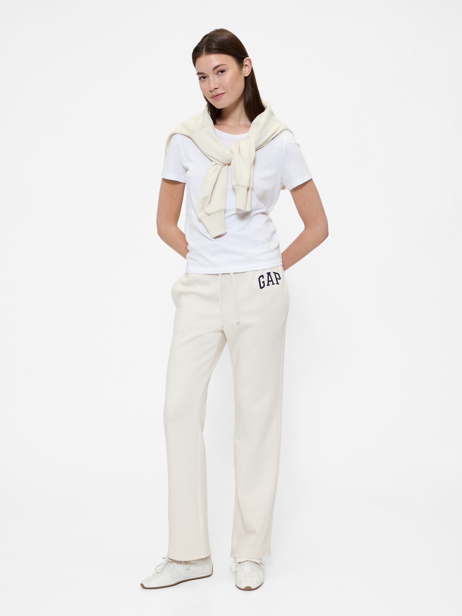 Cream Logo Straight Joggers - Image 3 of 5