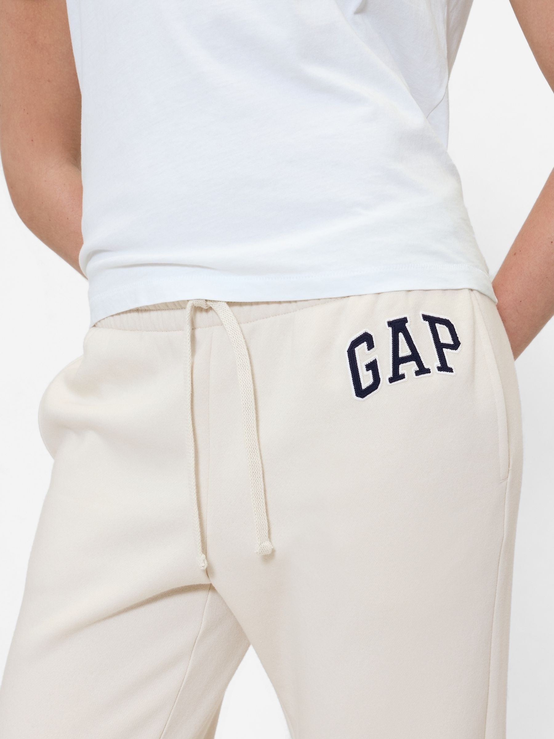 Cream Logo Straight Joggers - Image 4 of 5