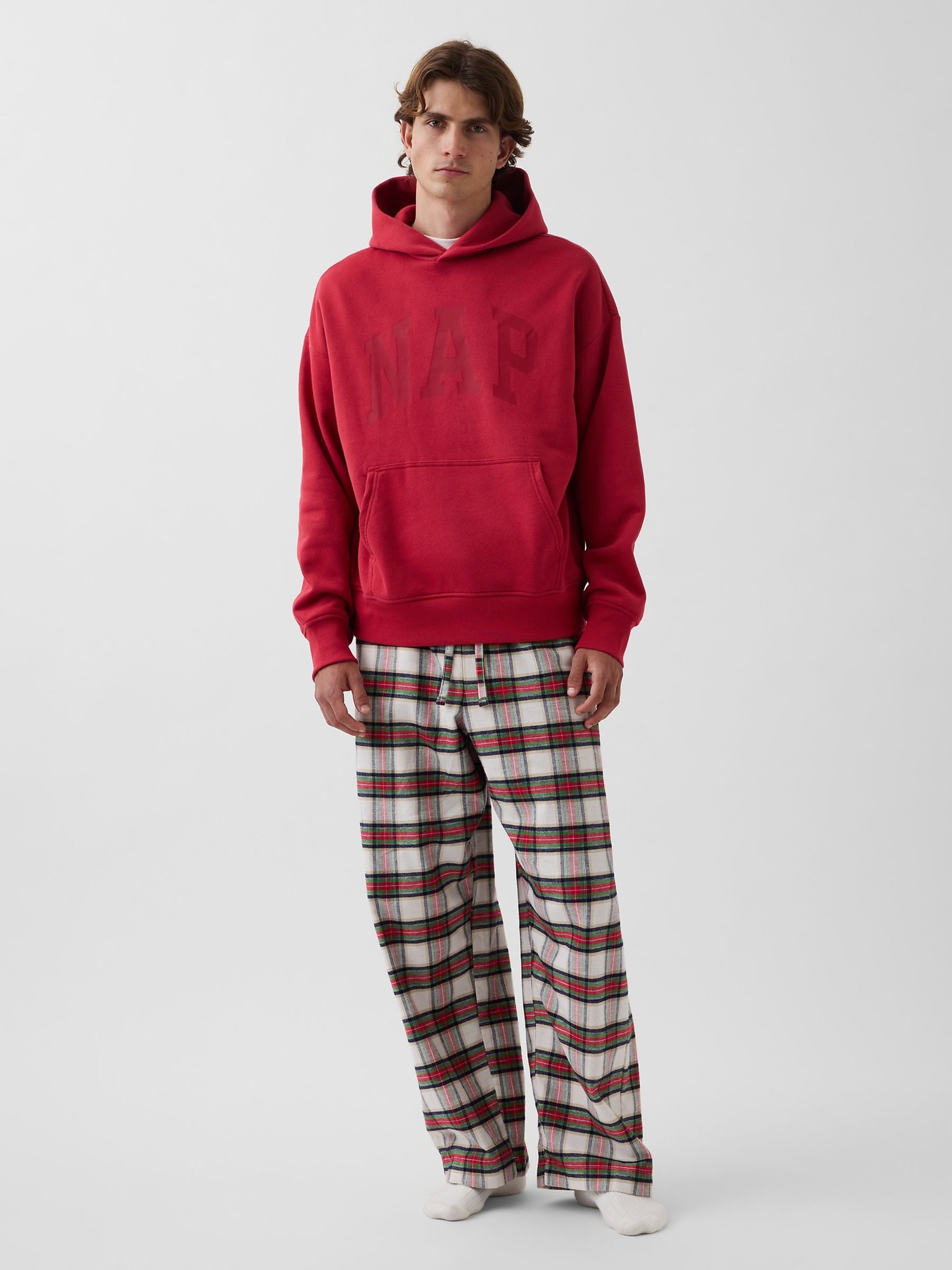 Cream/Red Check Softest Flannel Pyjama Bottoms - Image 2 of 5 Cream/Red Check Softest Flannel Pyjama Bottoms - Image 2 of 5