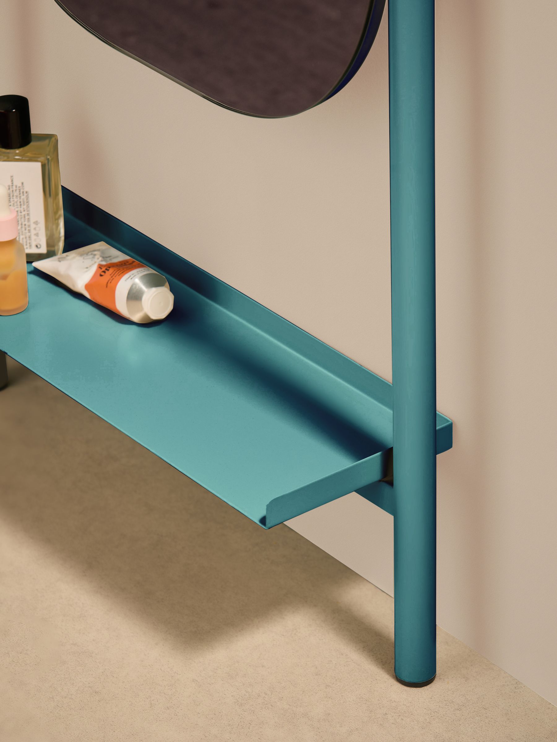 Sylas Full Length Leaner Mirror with Shelf in Teal - Image 2 of 4