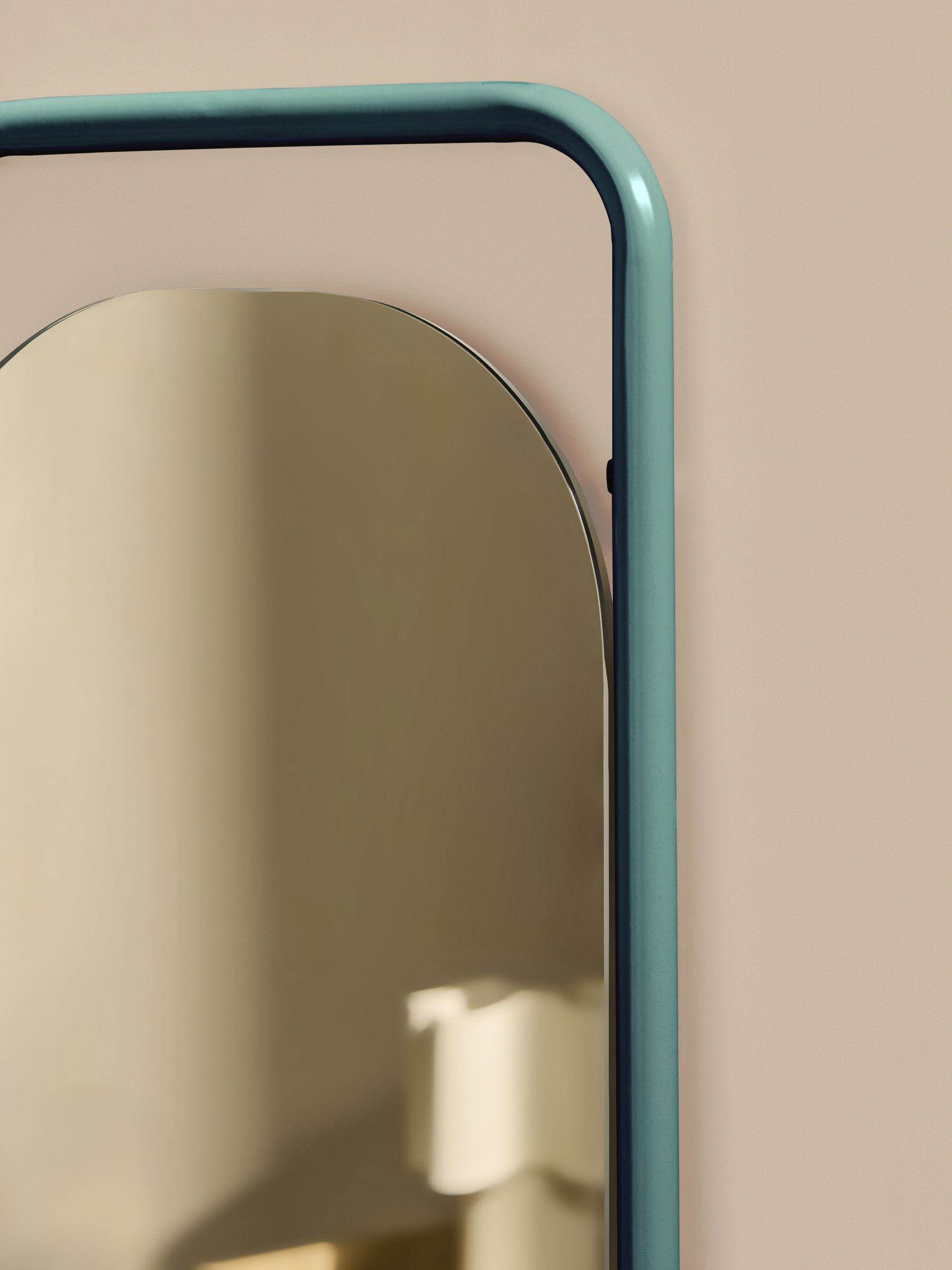 Sylas Full Length Leaner Mirror with Shelf in Teal - Image 3 of 4