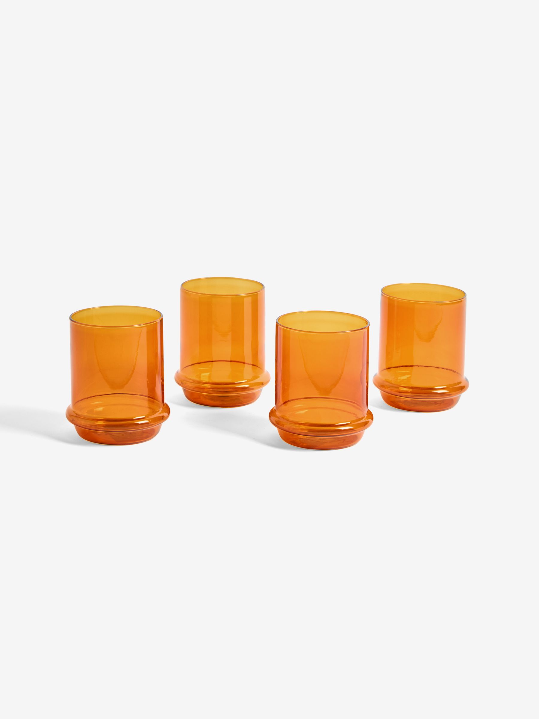 Set of 4 Theon Tumbler Glasses in Amber Orange - Image 3 of 3