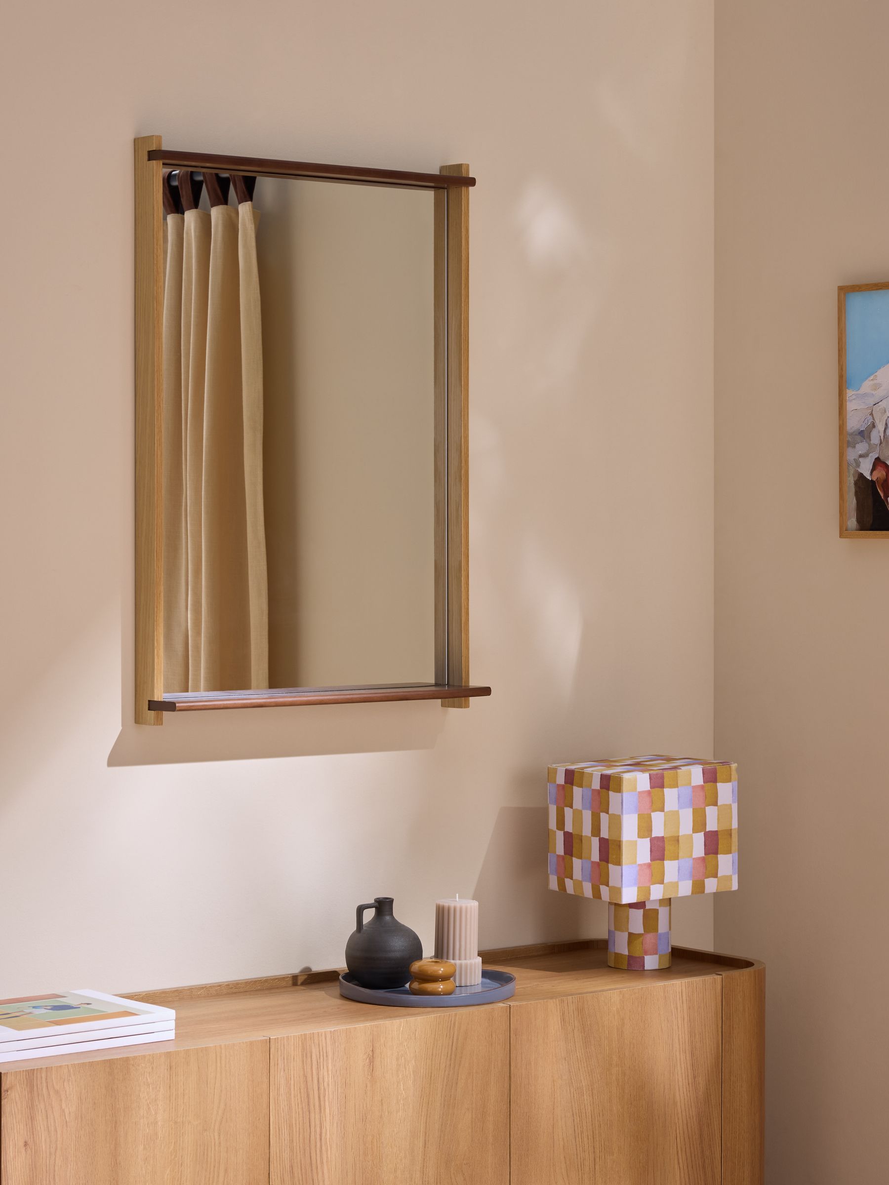 Locke Mirror in Brown - Image 1 of 4 Locke Mirror in Brown - Image 1 of 4