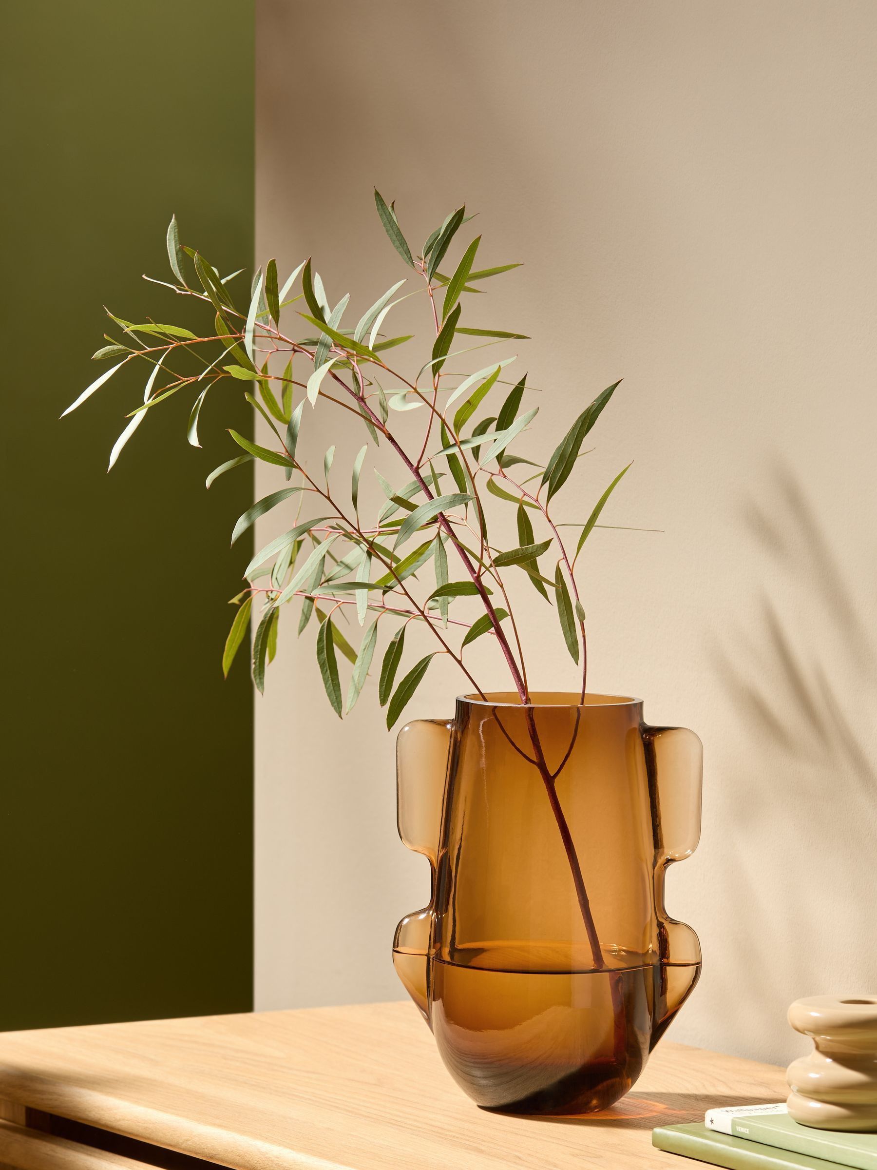 Mira Glass Vase in Brown - Image 1 of 4 Mira Glass Vase in Brown - Image 1 of 4