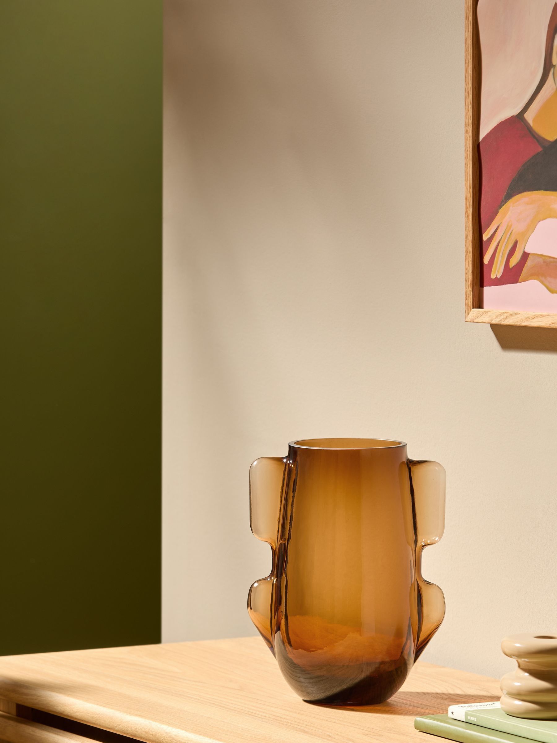 Mira Glass Vase in Brown - Image 2 of 4