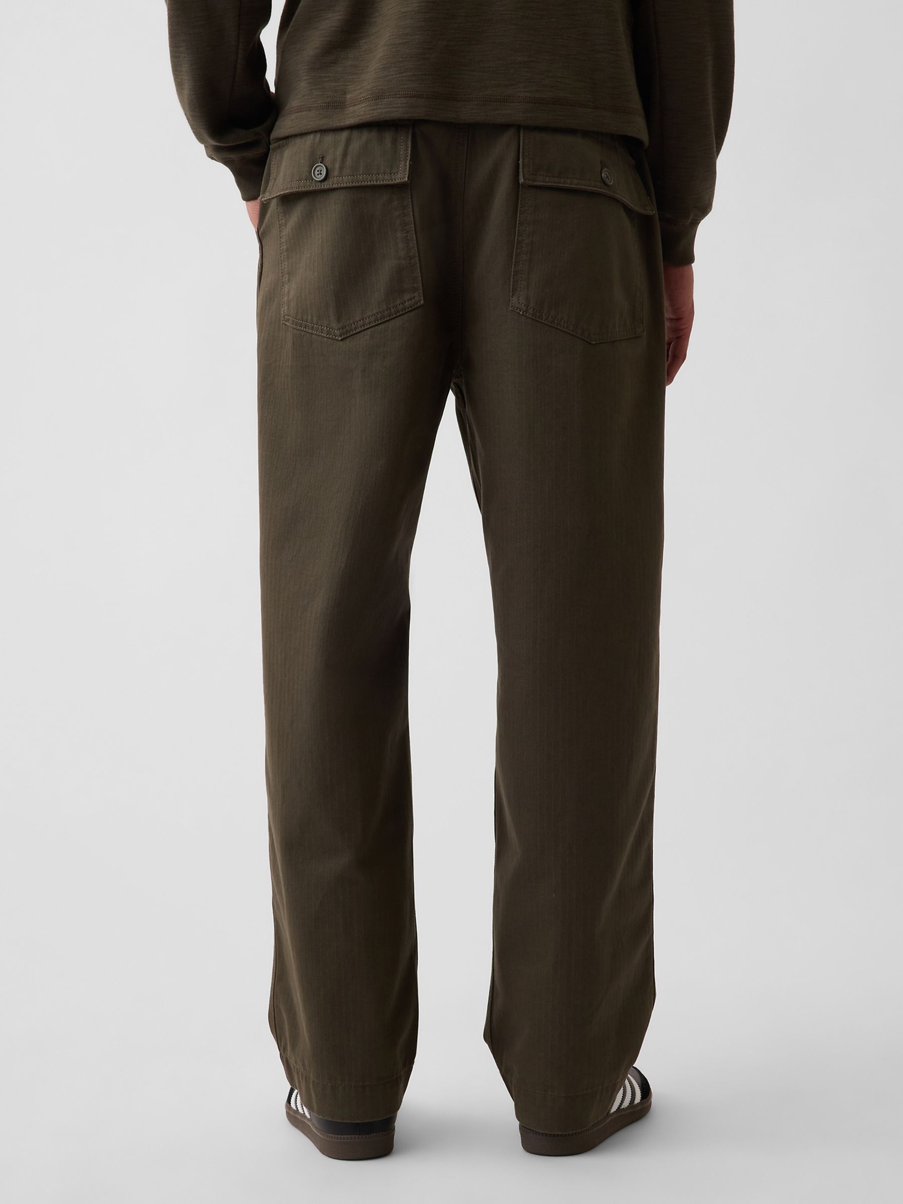 Green Herringbone '90s Loose Trousers - Image 2 of 6