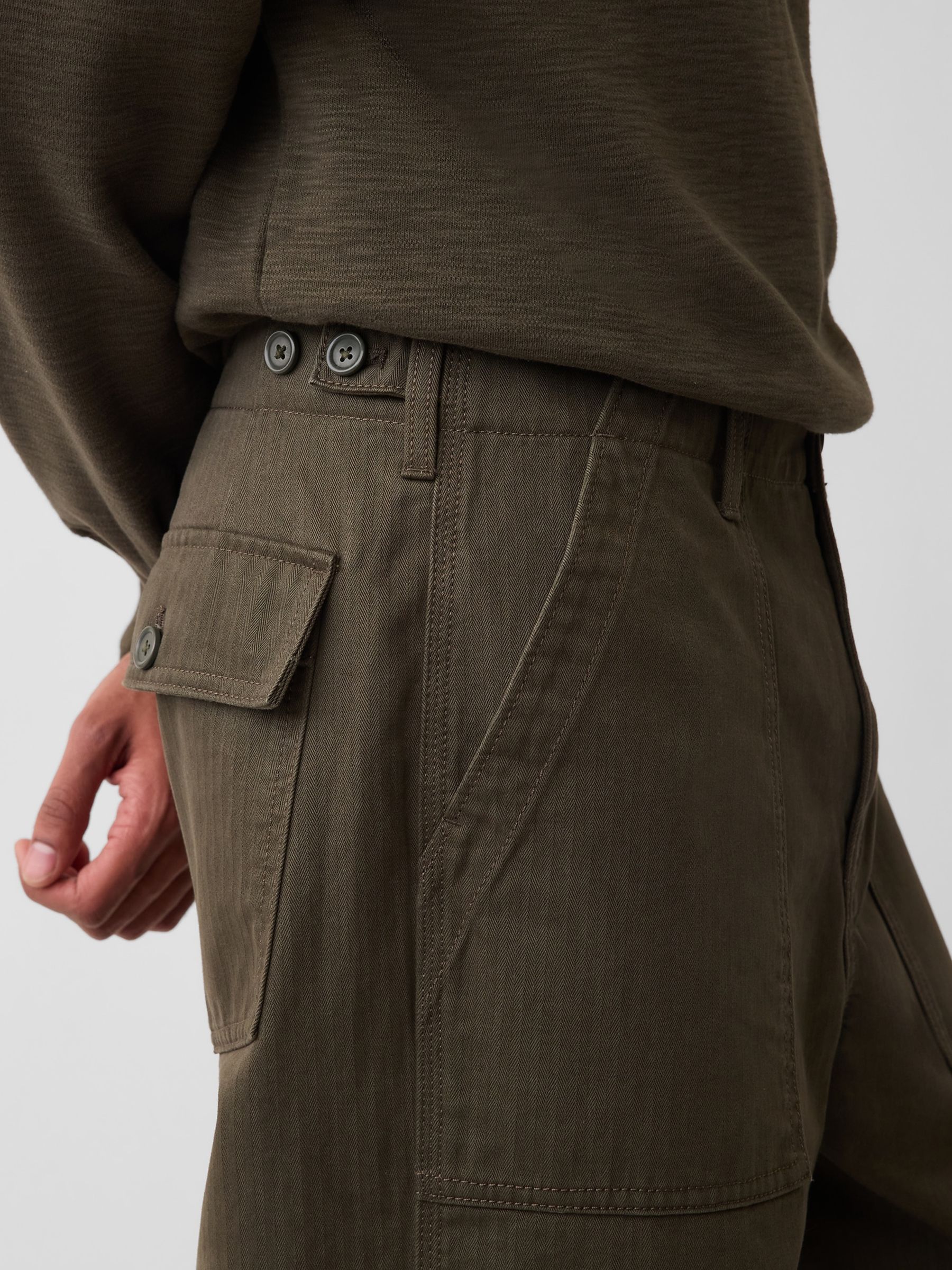 Green Herringbone '90s Loose Trousers - Image 4 of 6