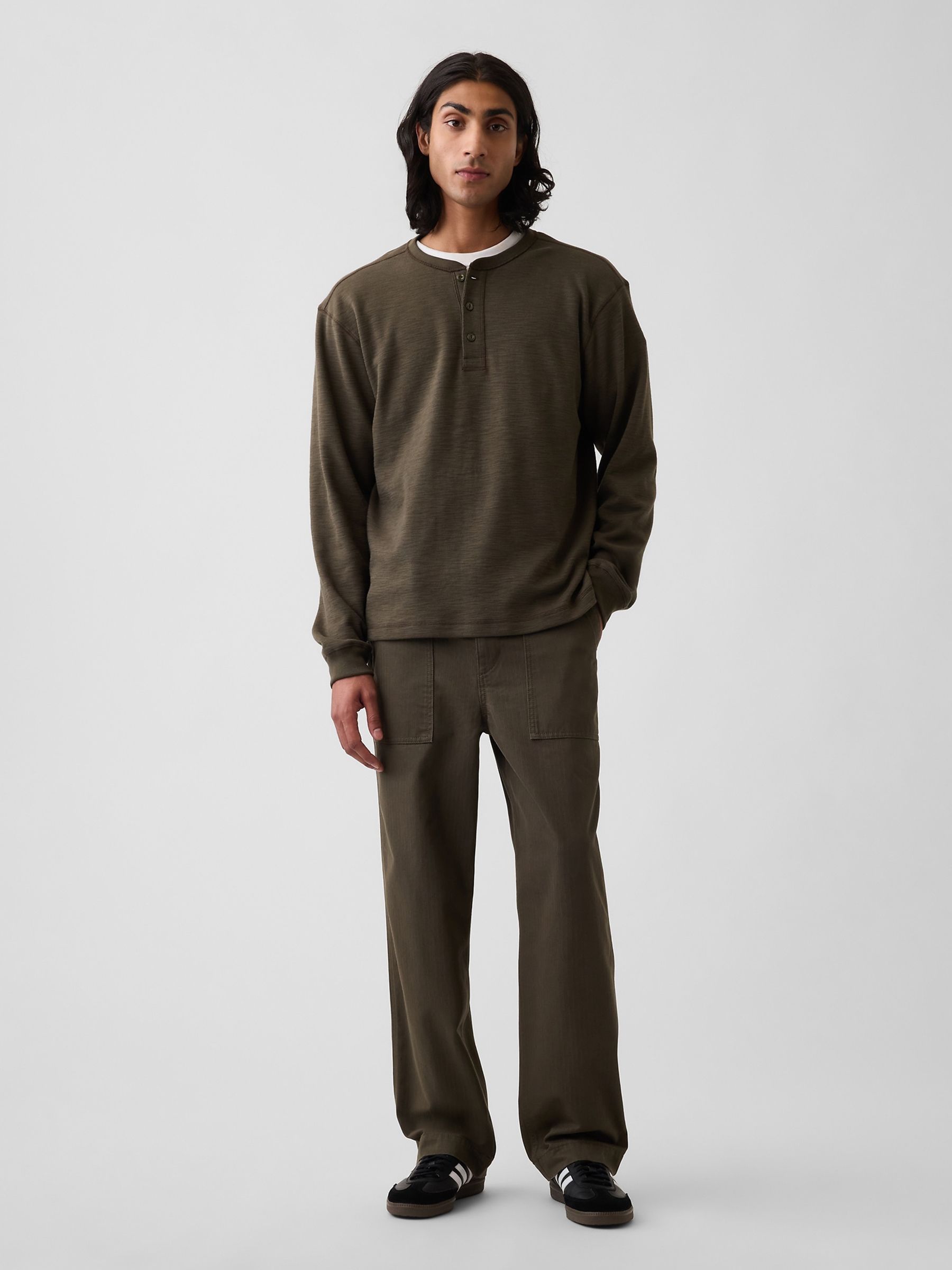 Green Herringbone '90s Loose Trousers - Image 5 of 6