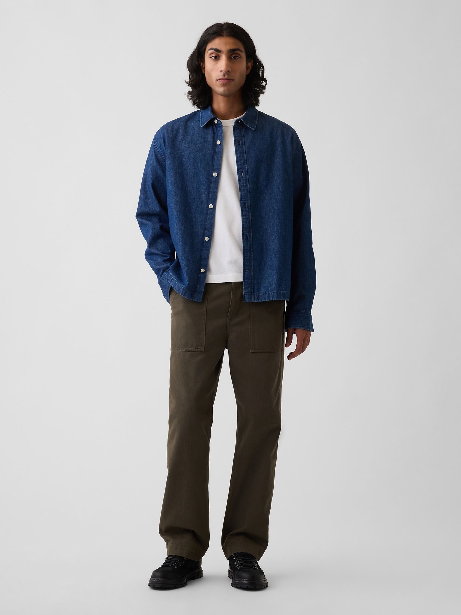 Green Herringbone '90s Loose Trousers - Image 6 of 6 Green Herringbone '90s Loose Trousers - Image 6 of 6