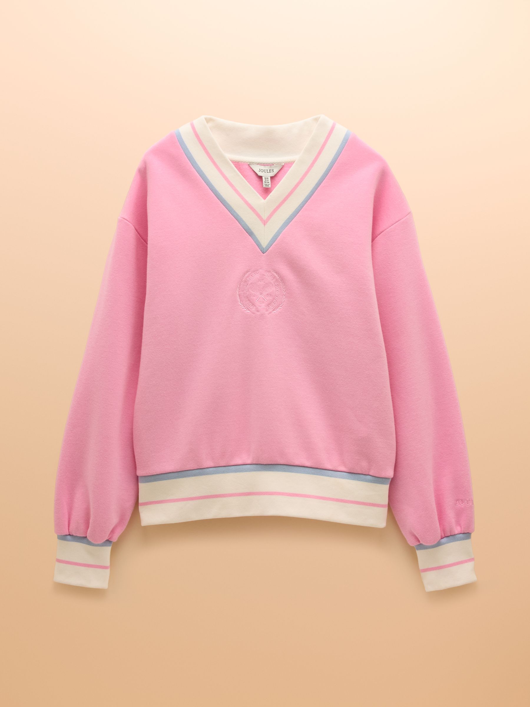 Varsity Pink Cotton Rich Embroidered Sweatshirt - Image 10 of 10