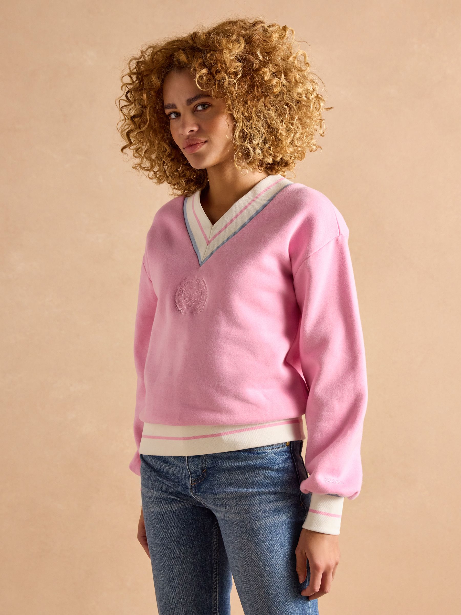 Varsity Pink Cotton Rich Embroidered Sweatshirt - Image 4 of 10