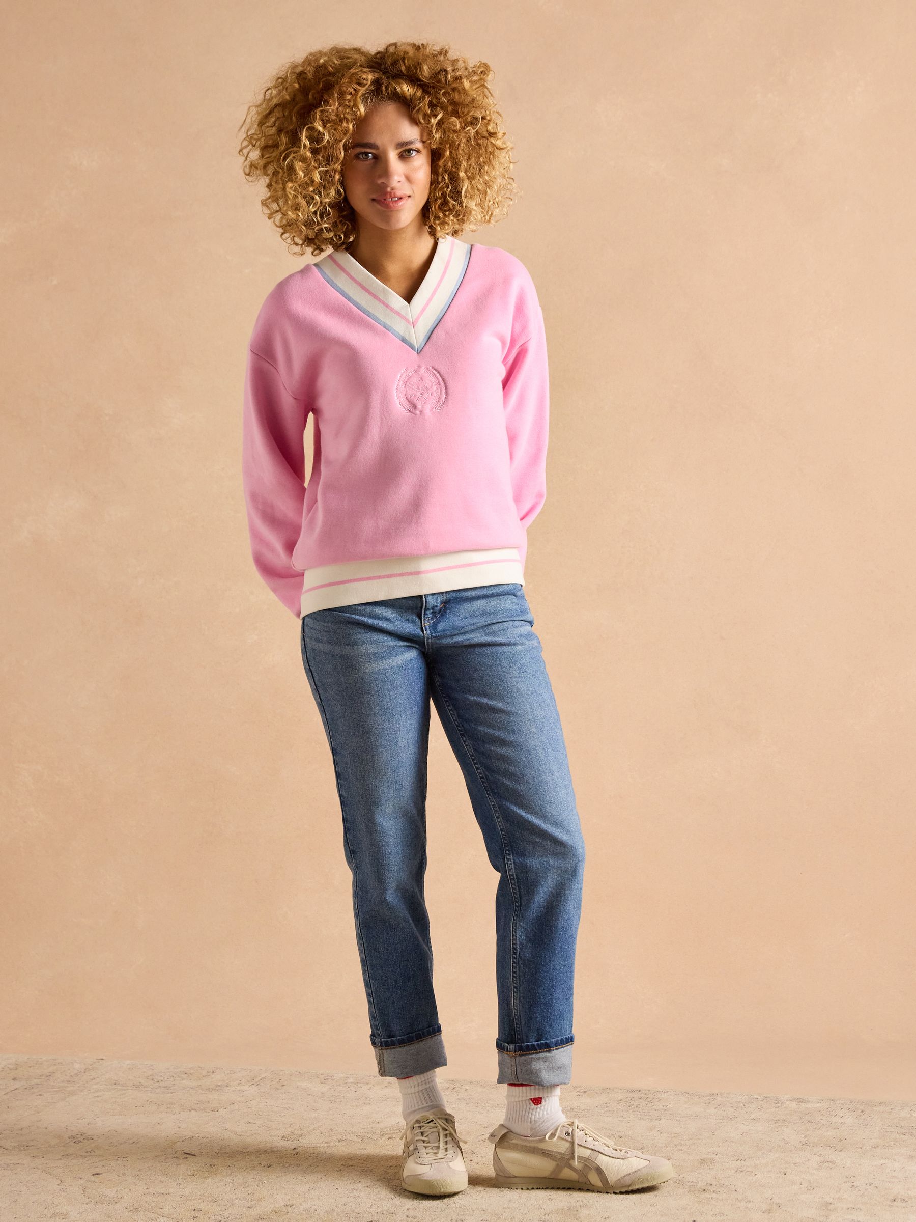 Varsity Pink Cotton Rich Embroidered Sweatshirt - Image 6 of 10