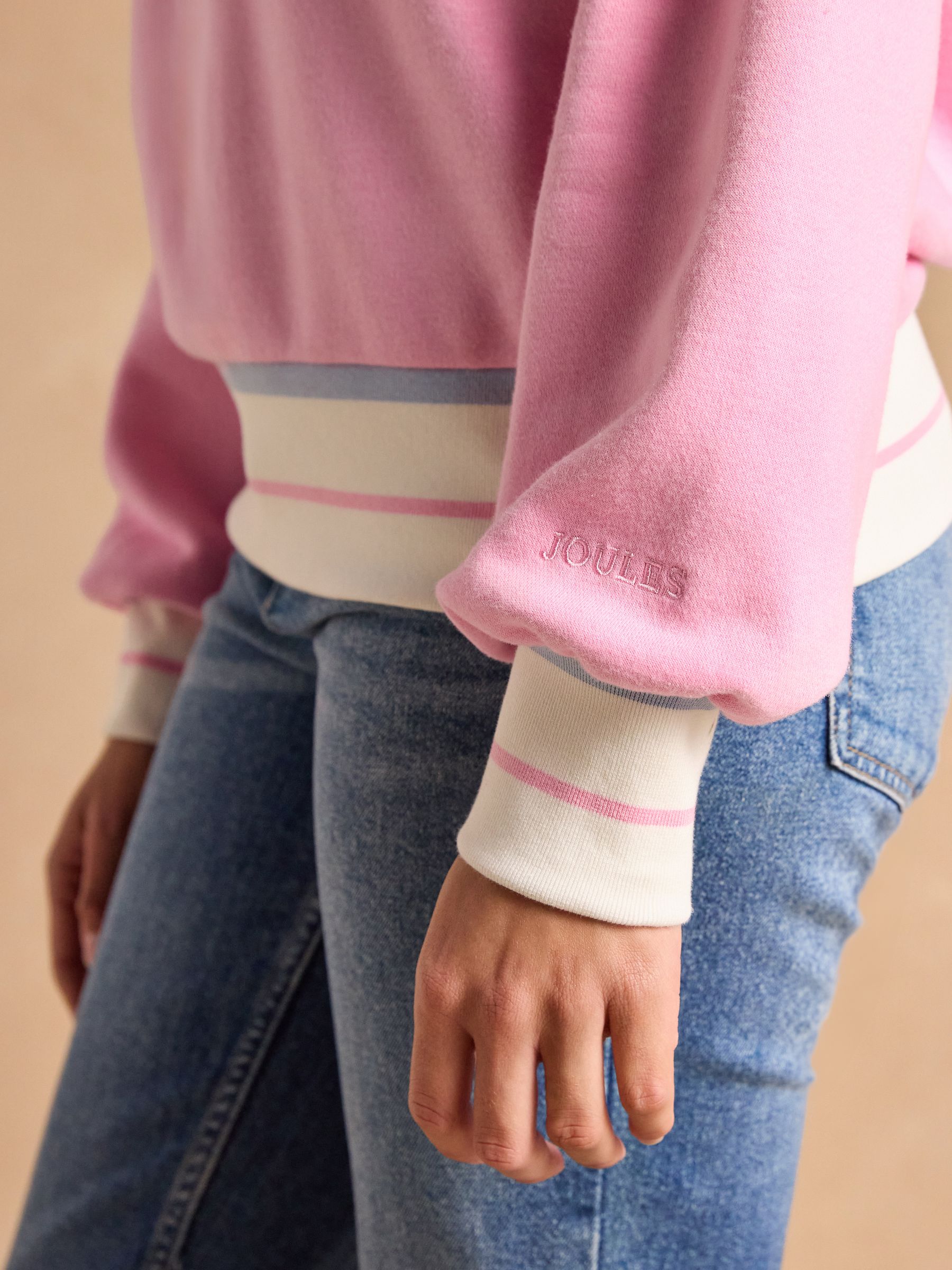 Varsity Pink Cotton Rich Embroidered Sweatshirt - Image 7 of 10
