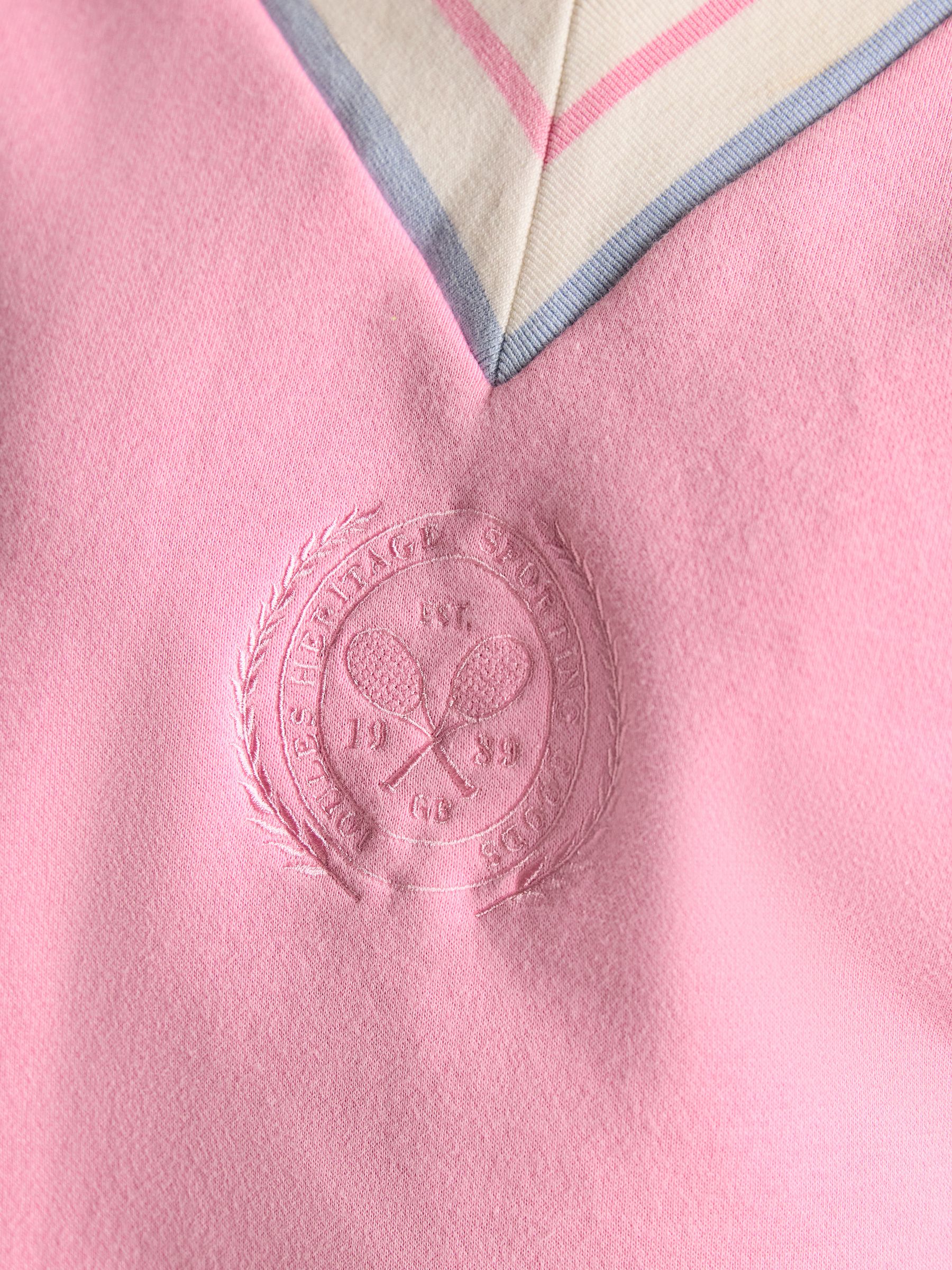 Varsity Pink Cotton Rich Embroidered Sweatshirt - Image 9 of 10
