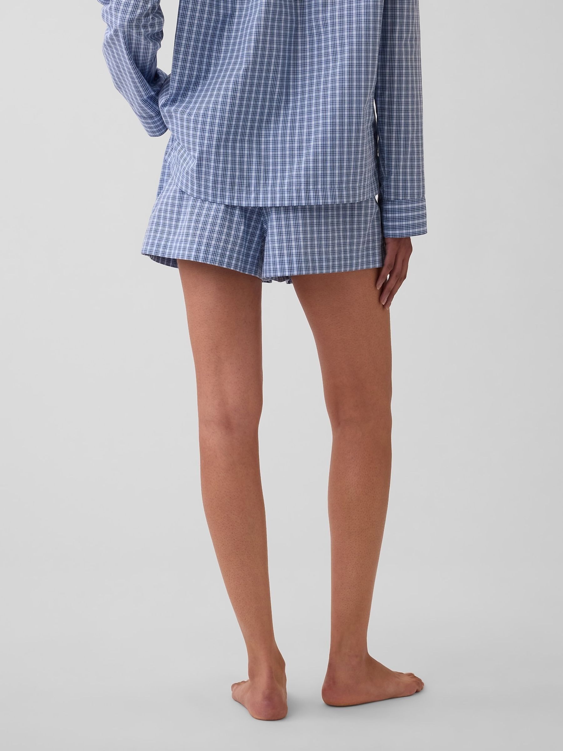Blue Poplin Pyjamas Boxer Shorts - Image 2 of 5