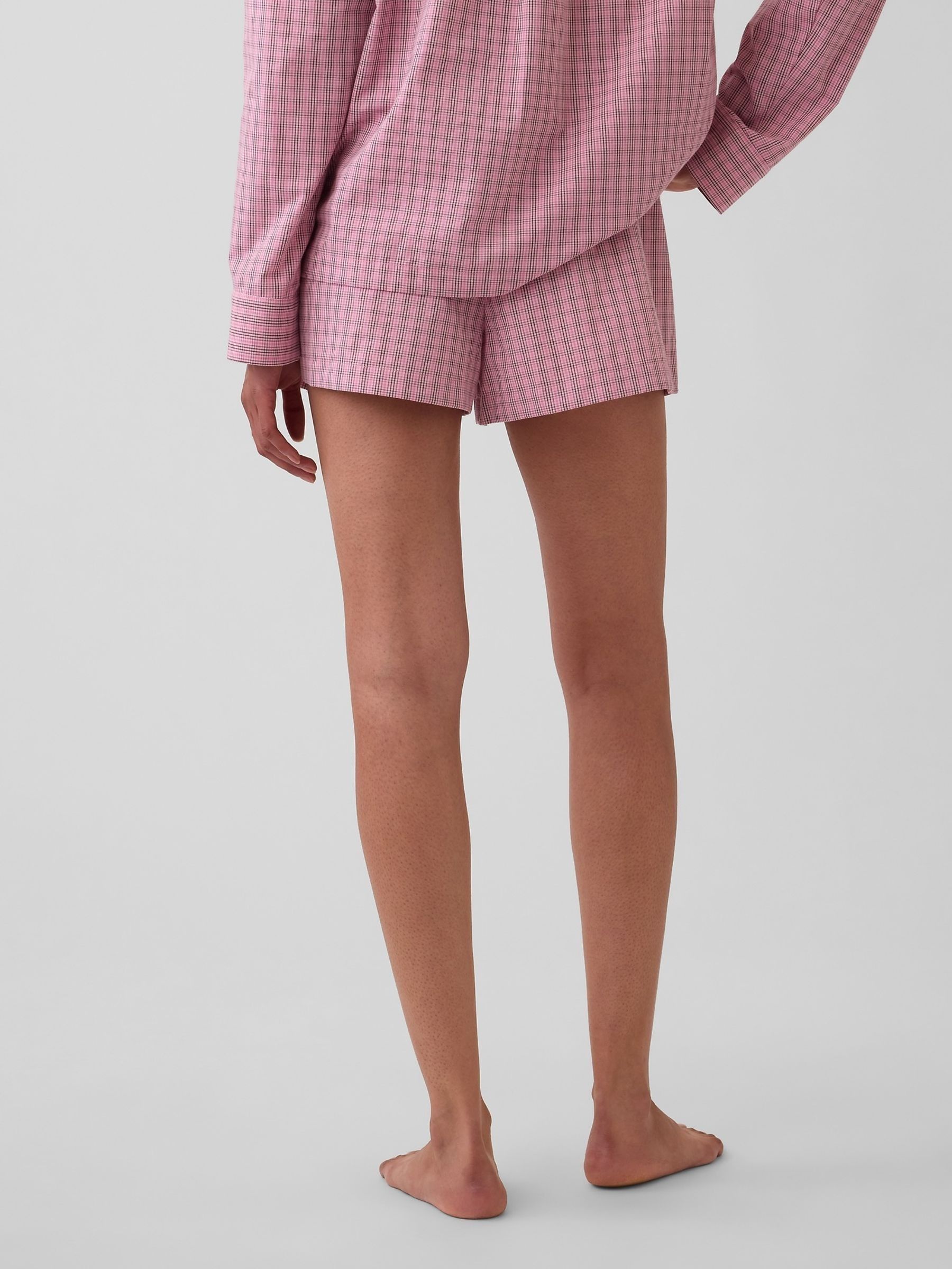 Pink Check Poplin Pyjamas Boxer Shorts - Image 2 of 5