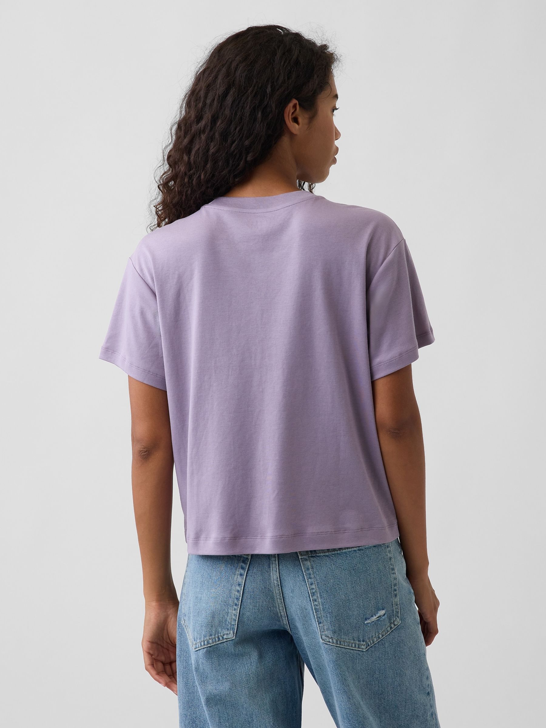 Purple Supima® Cotton Relaxed T-Shirt - Image 2 of 3