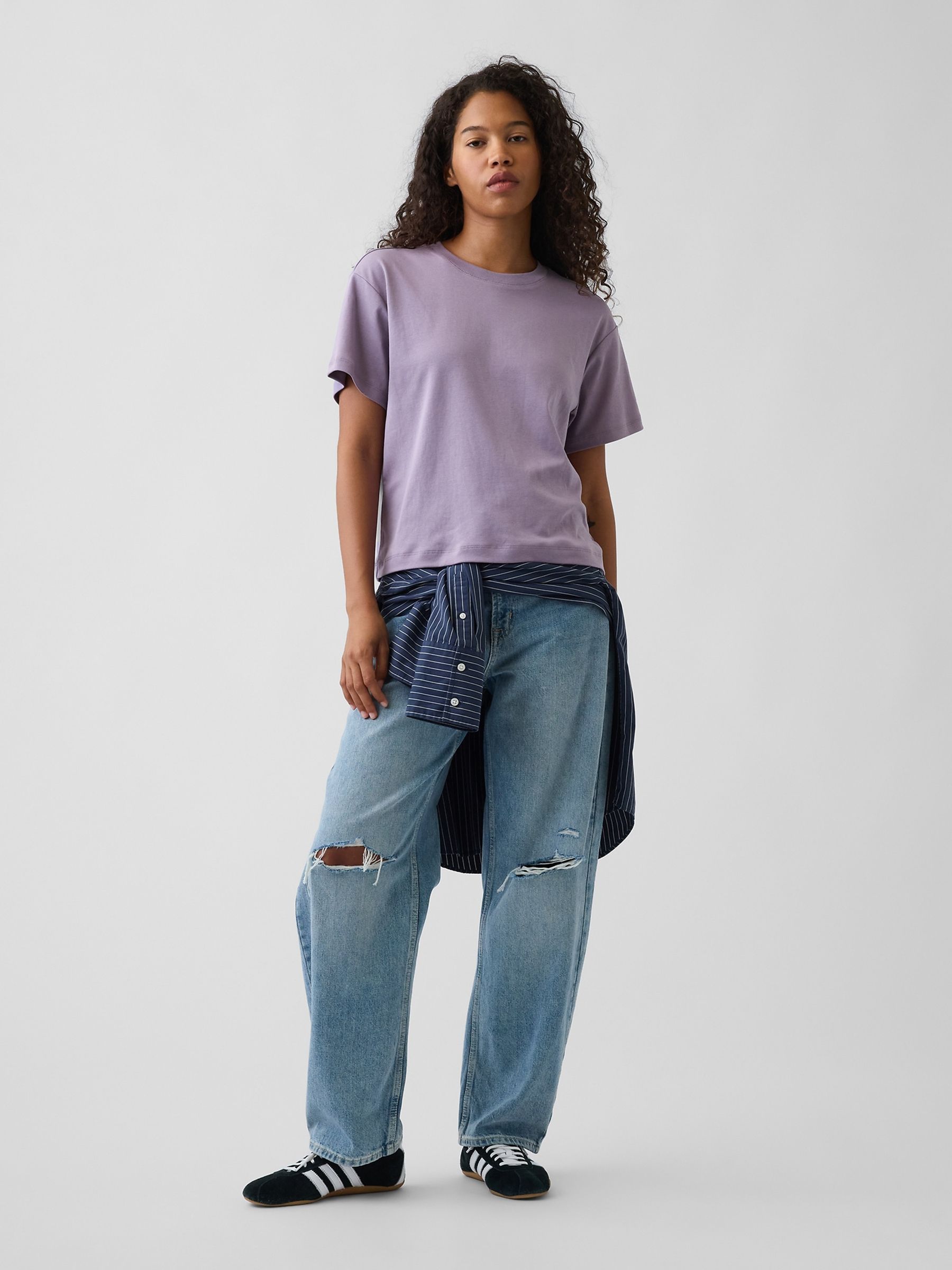 Purple Supima® Cotton Relaxed T-Shirt - Image 3 of 3