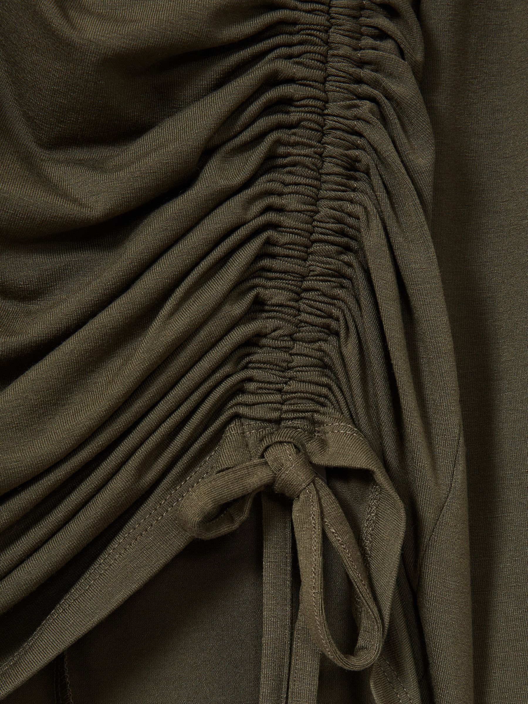 Jersey Ruched Top in Khaki - Image 6 of 6