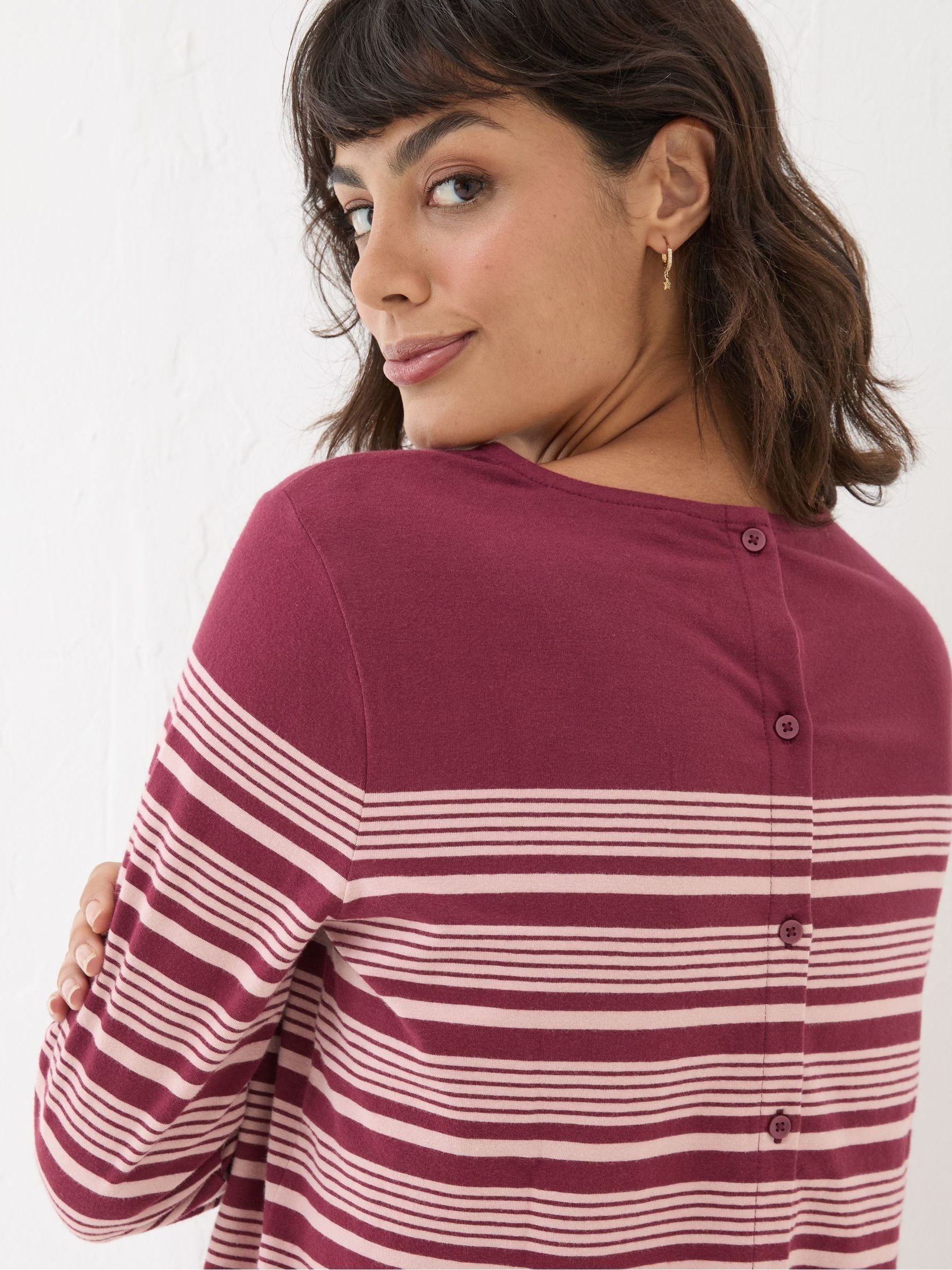 Bex Red Stripe Button Back Top - Image 4 of 4