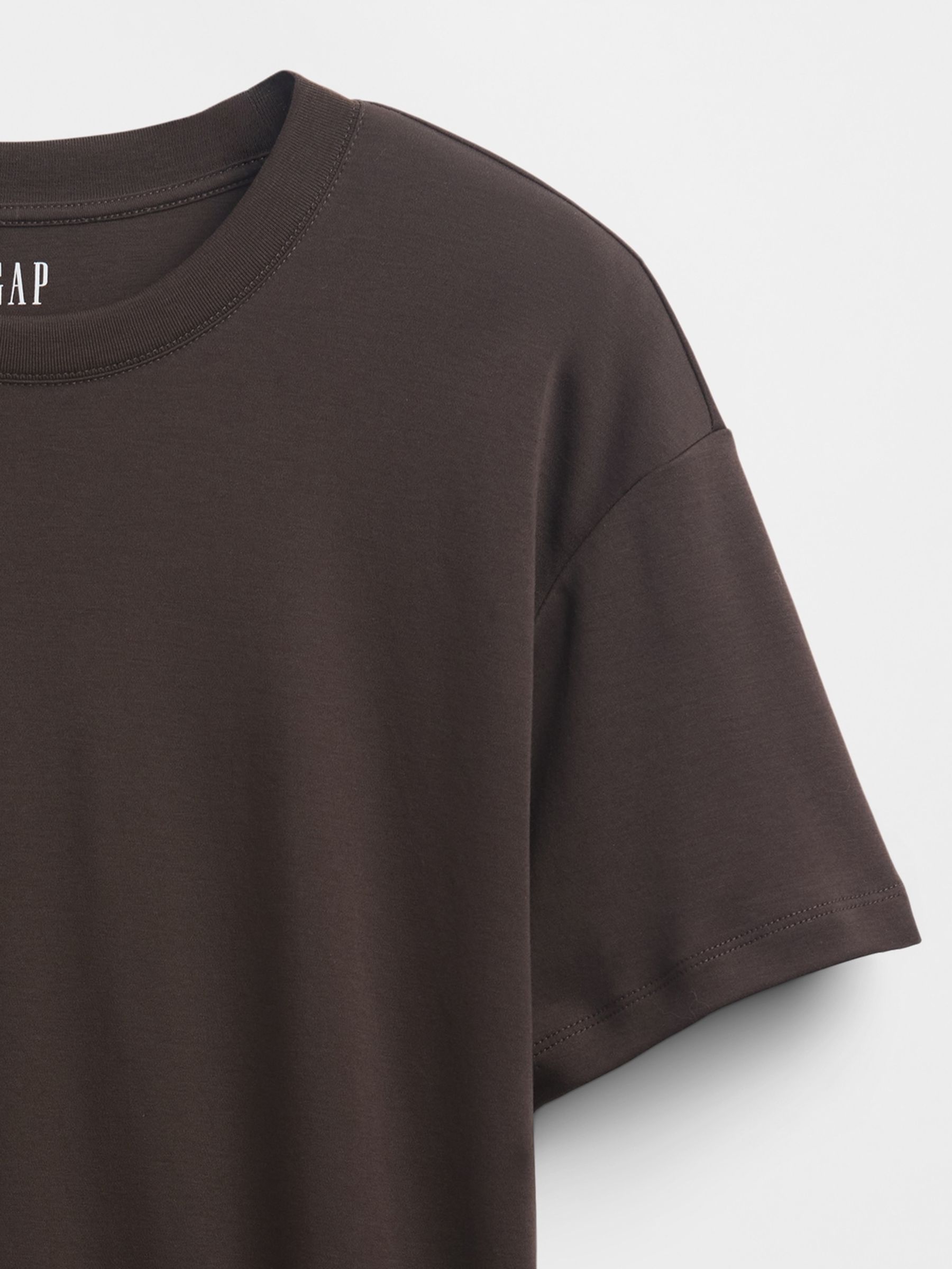 Brown Supima® Cotton Relaxed T-Shirt - Image 4 of 4