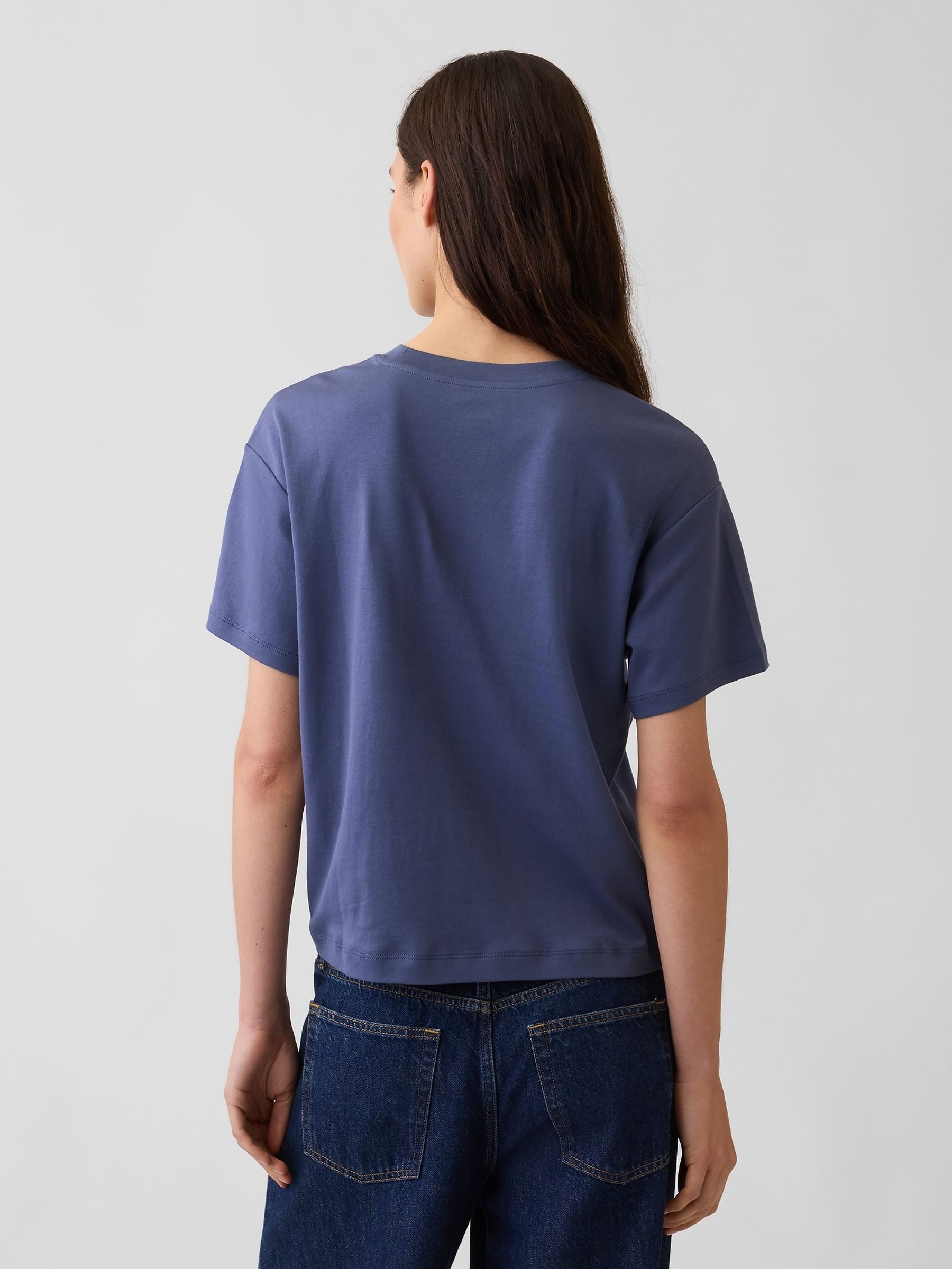 Blue Supima® Cotton Relaxed T-Shirt - Image 2 of 4