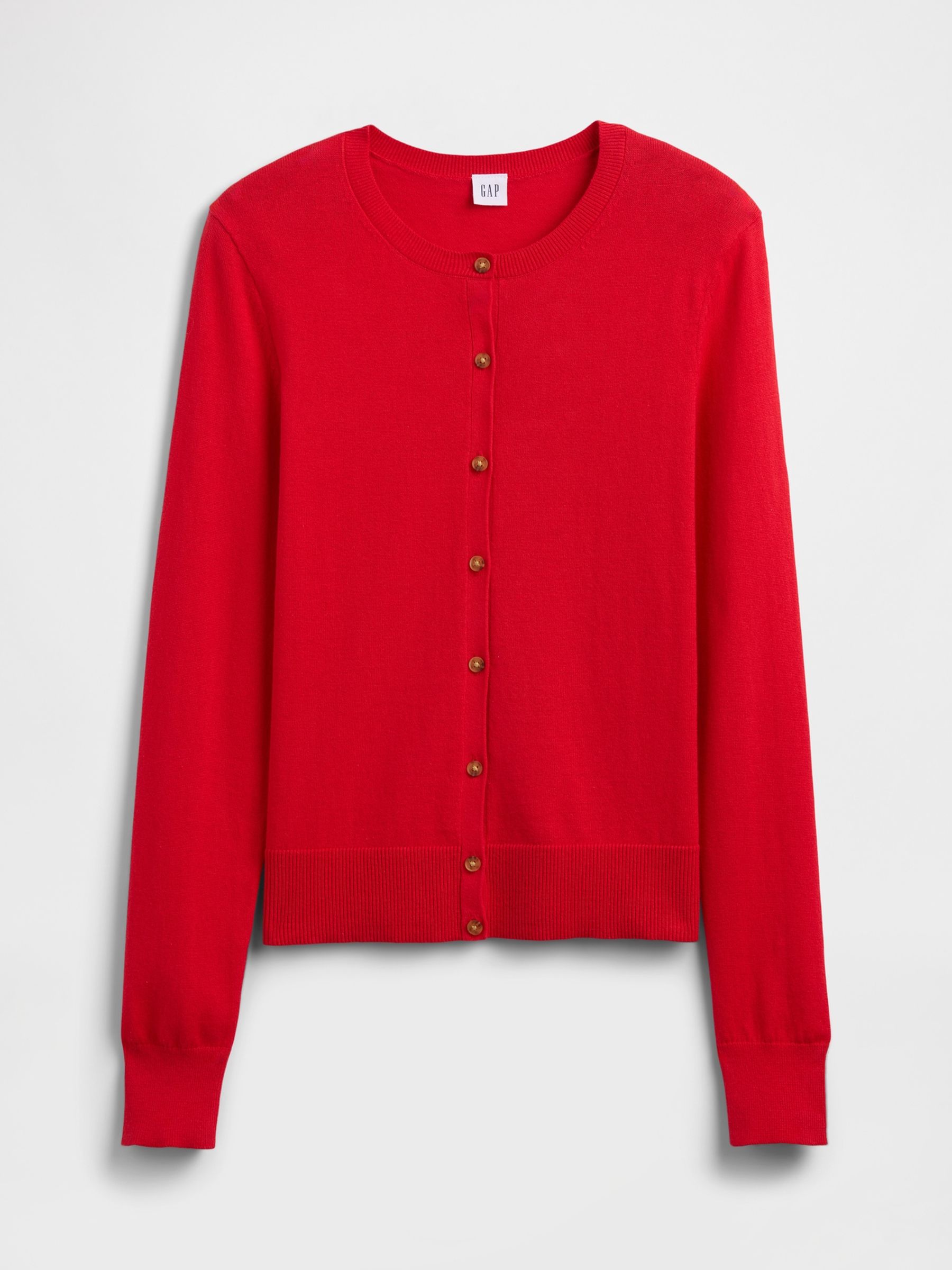 Red Crew Neck Cardigan - Image 4 of 5