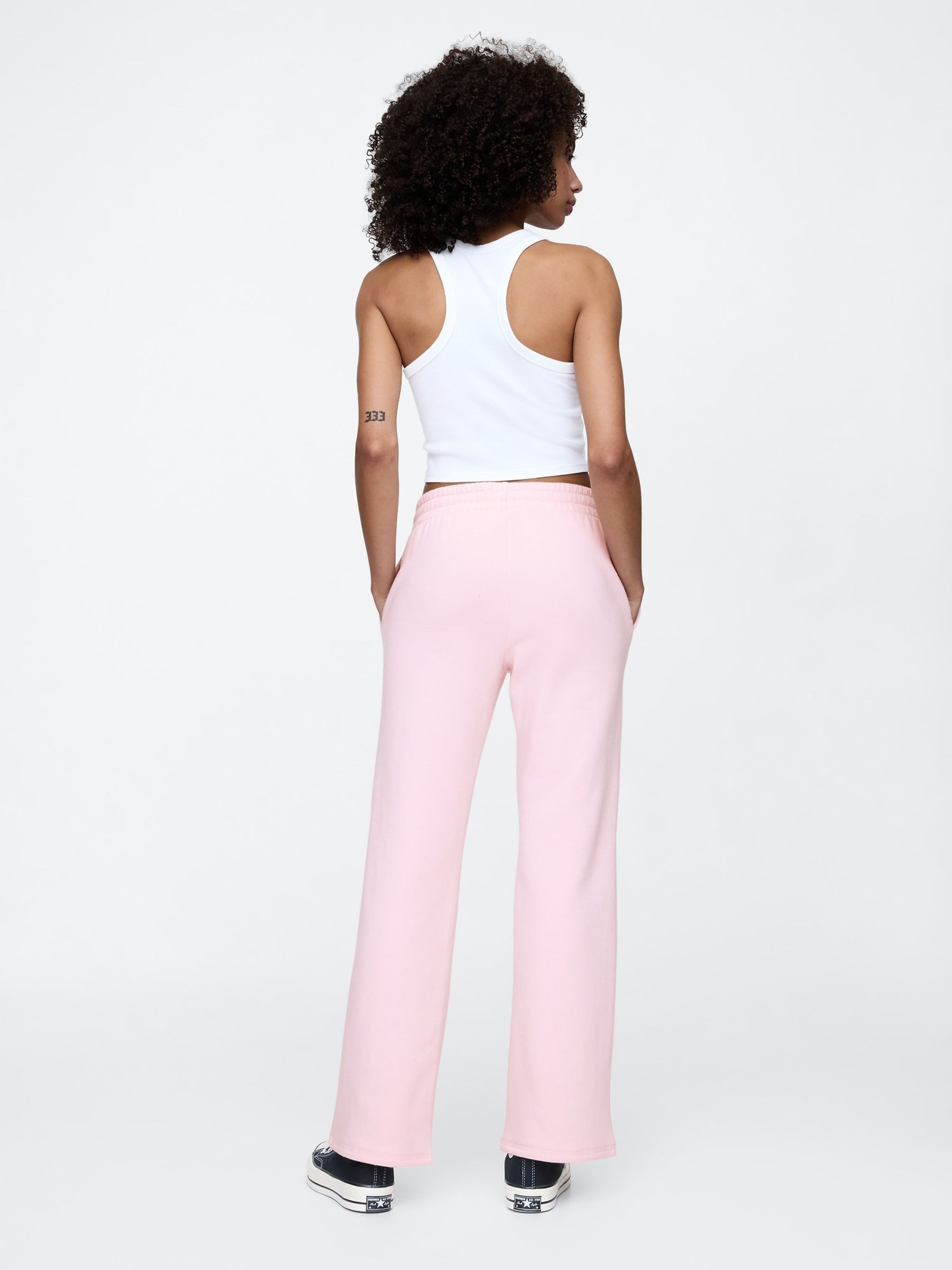 Light Pink Logo Straight Joggers - Image 2 of 5 Light Pink Logo Straight Joggers - Image 2 of 5