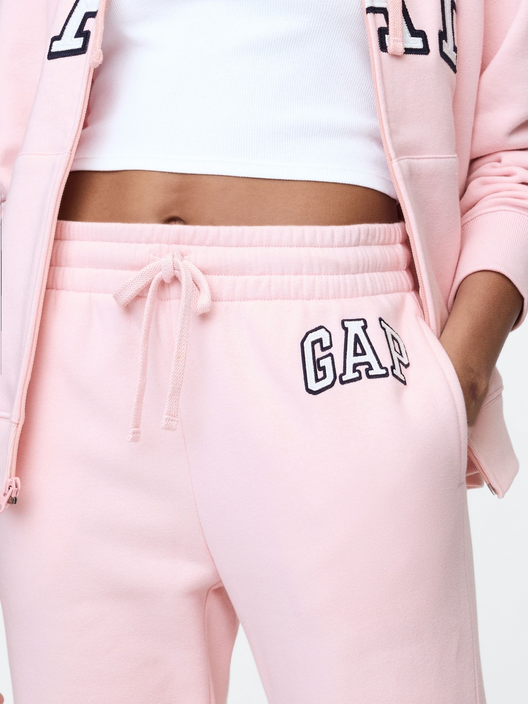 Light Pink Logo Straight Joggers - Image 4 of 5