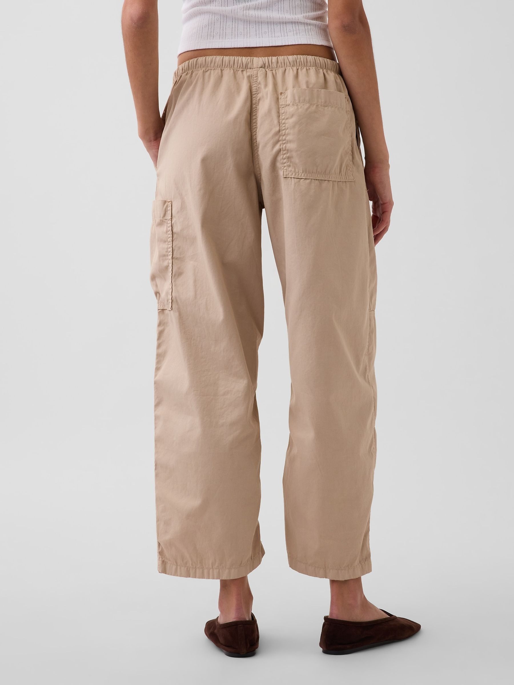Beige Mid Rise Twill Easy Barrel Utility Trousers - Image 2 of 5