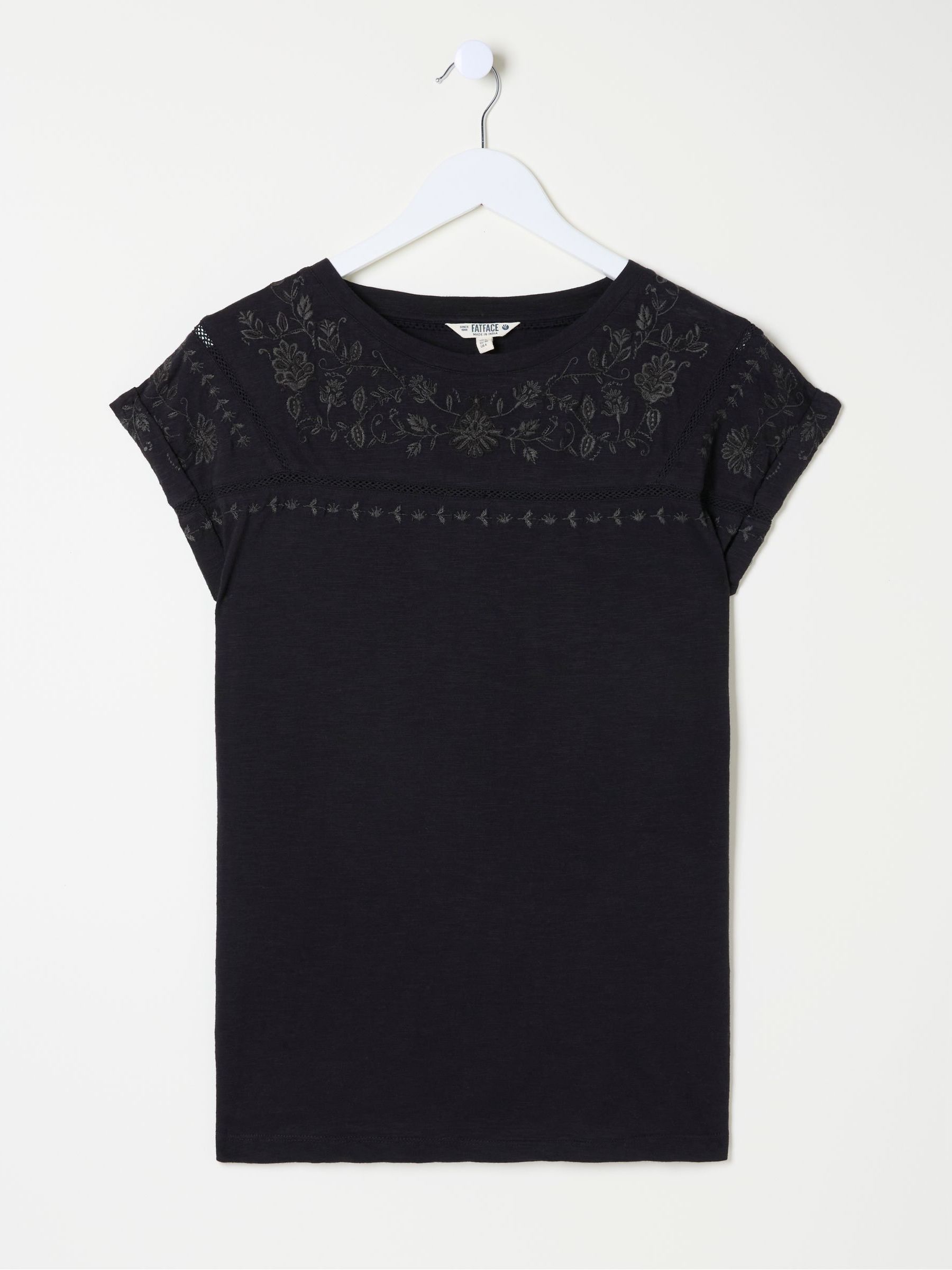 Ivy Black Embroidered T-Shirt - Image 6 of 6