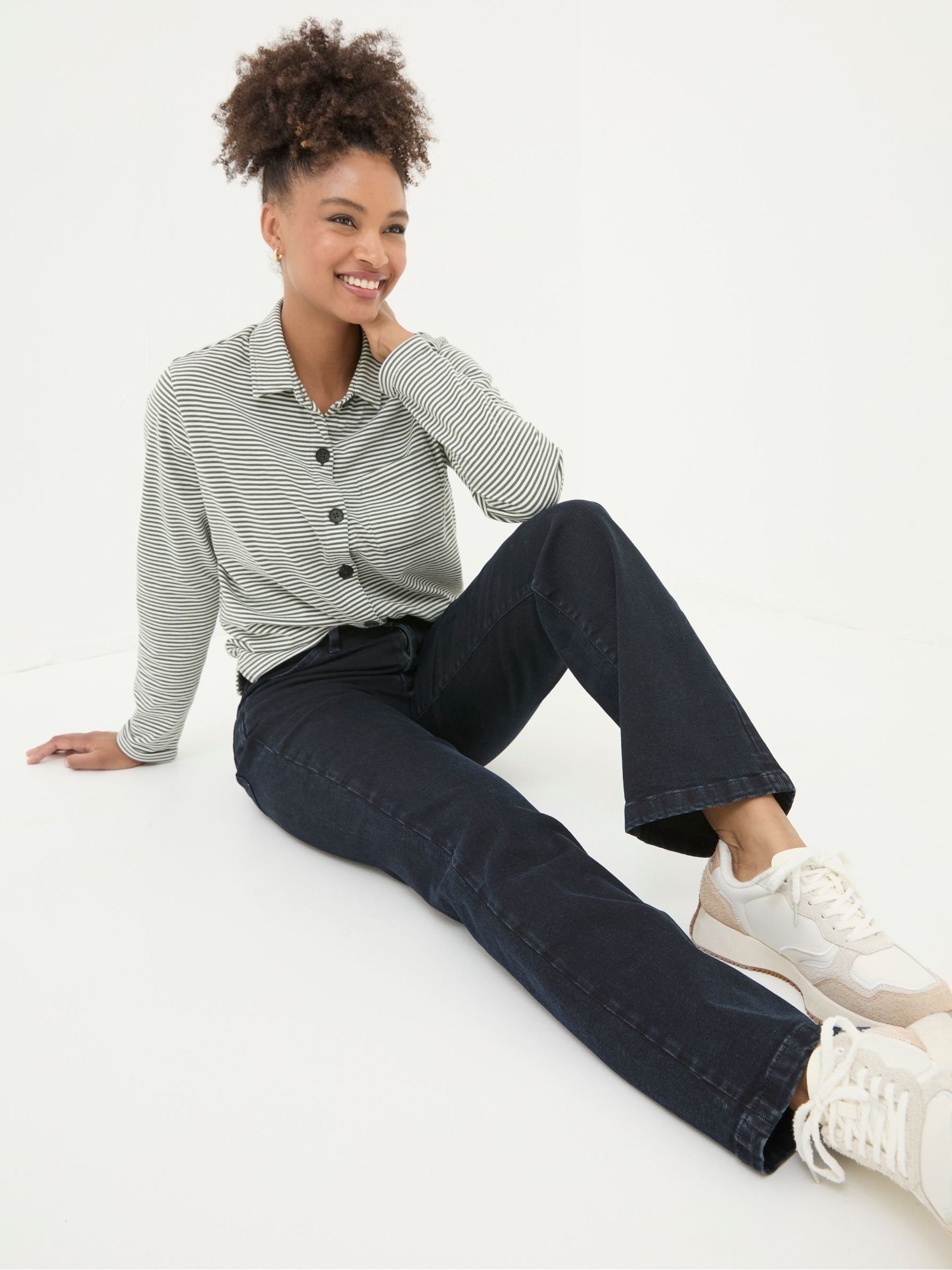 Elise Dark Blue Wide Leg Jeans - Image 3 of 6