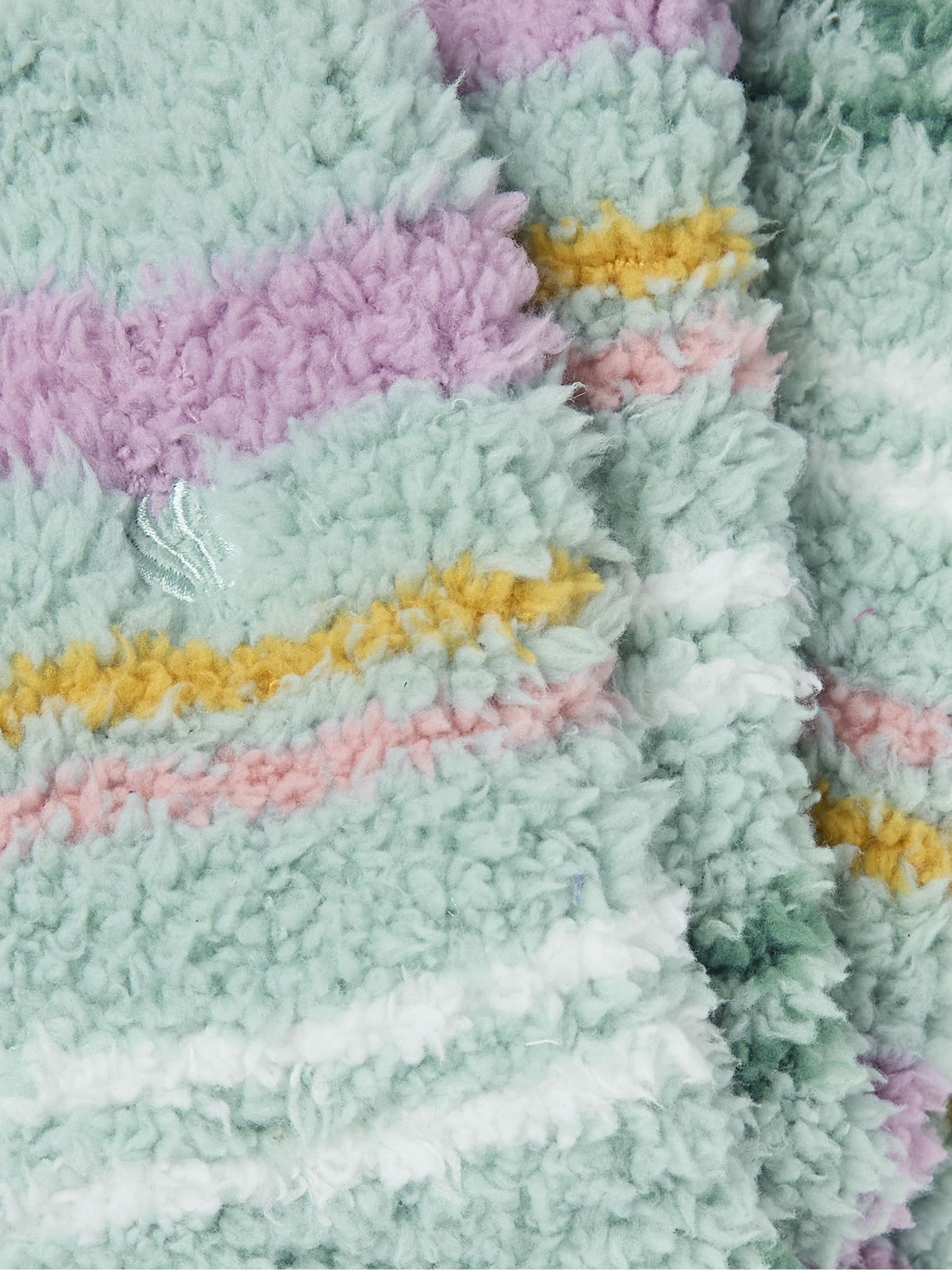 Green Fluffy Stripe Socks - Image 2 of 2