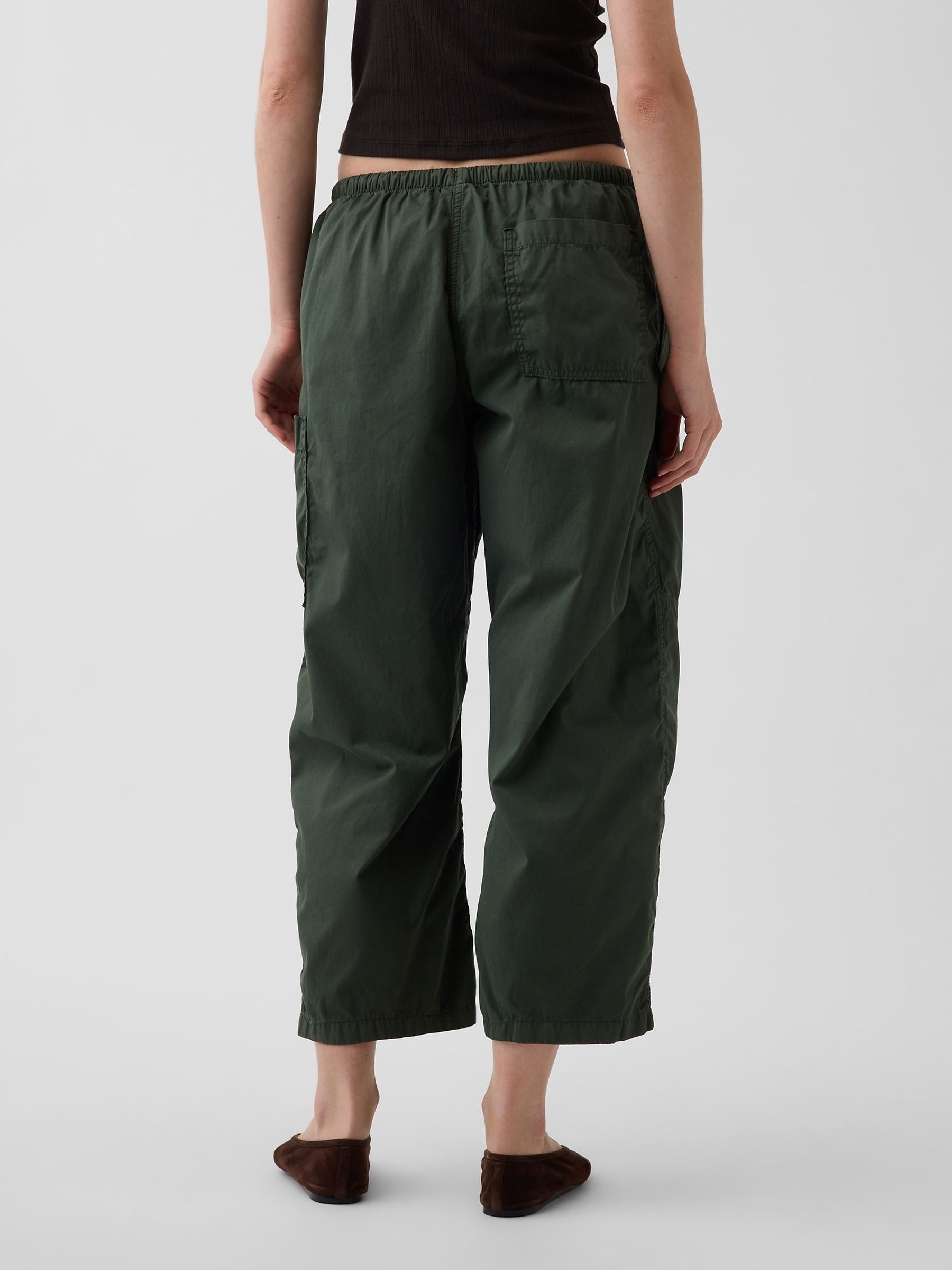 Green Mid Rise Twill Easy Barrel Utility Trousers - Image 2 of 5