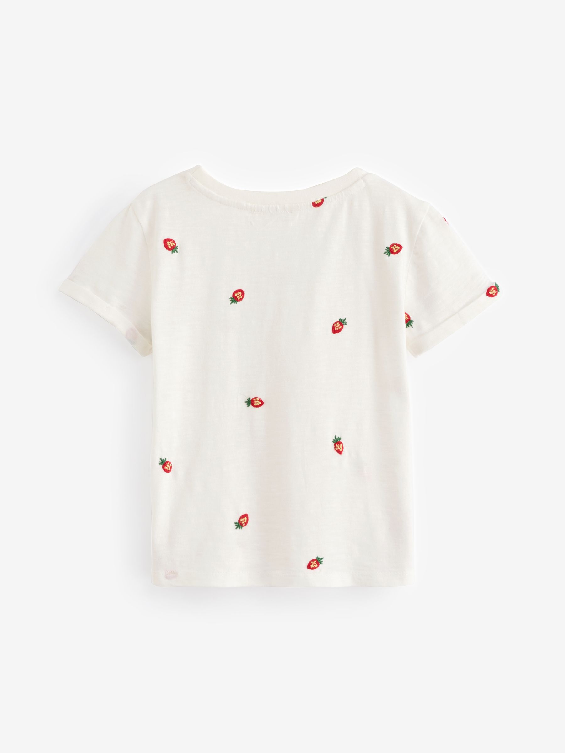 White Fruit Emb 100% Cotton T-Shirt - Image 2 of 4