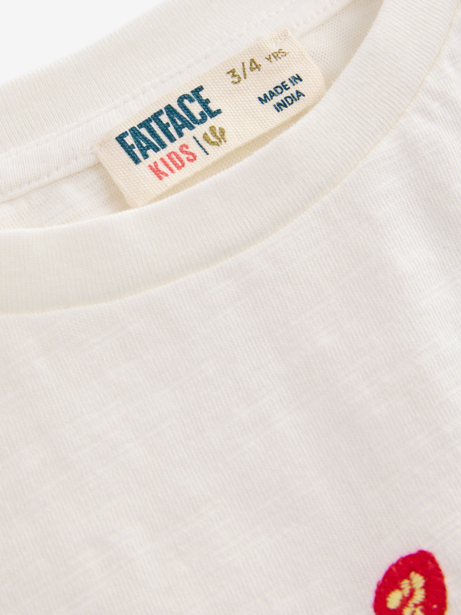 White Fruit Emb 100% Cotton T-Shirt - Image 3 of 4