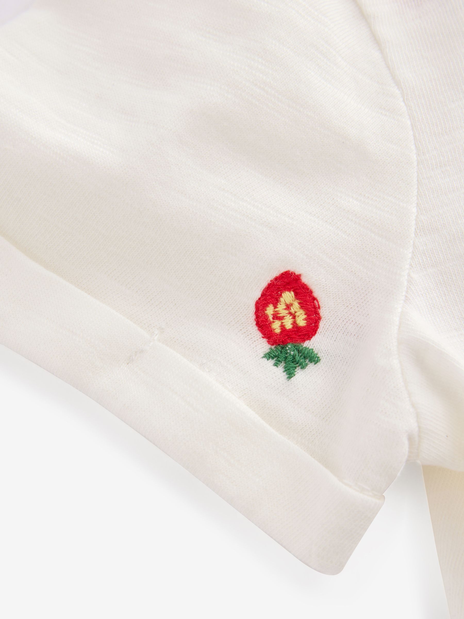 White Fruit Emb 100% Cotton T-Shirt - Image 4 of 4