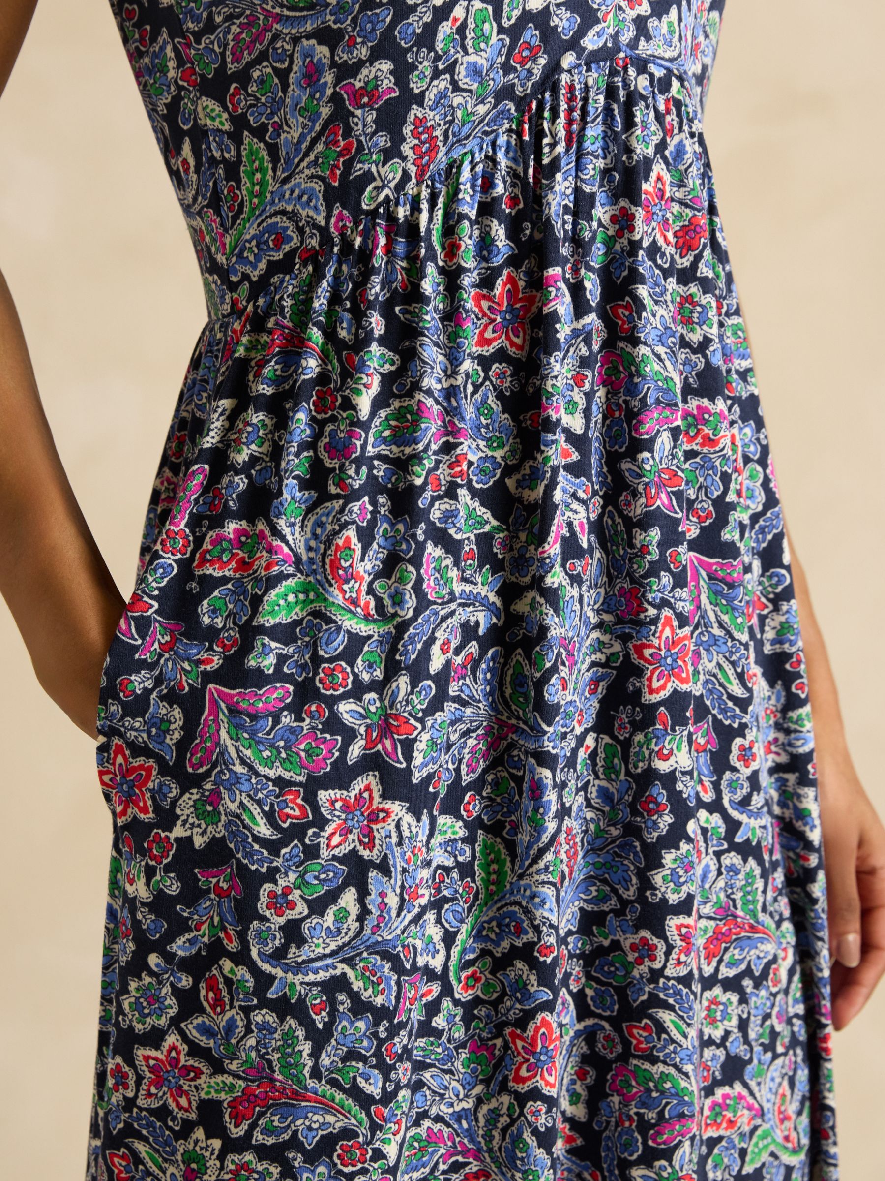 Nia Navy V-Neck Dress - Image 5 of 7
