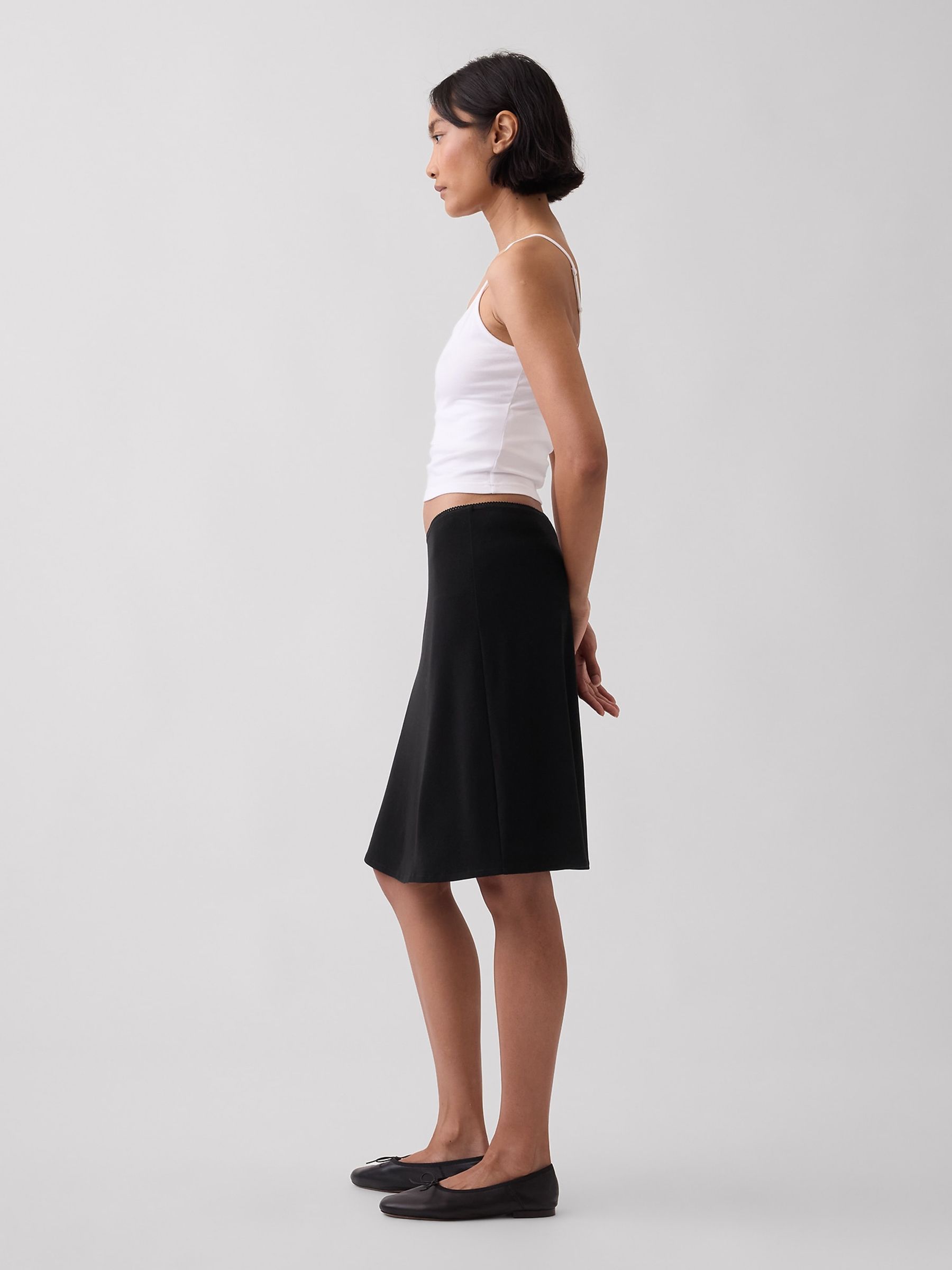 Black Easy Knee-Length Skirt - Image 3 of 4