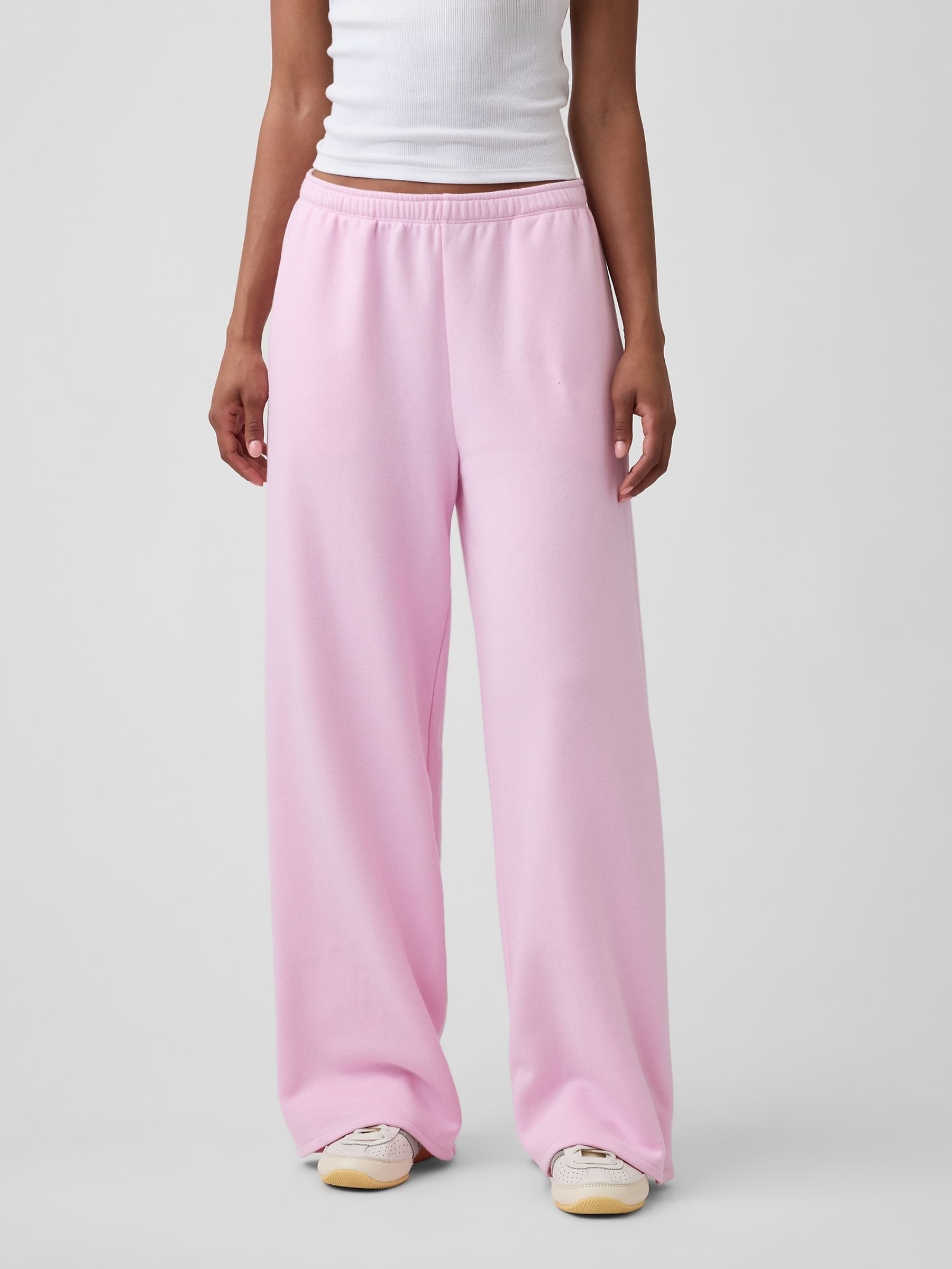 Light Pink Vintage Soft Baggy Wide-Leg Joggers - Image 1 of 6