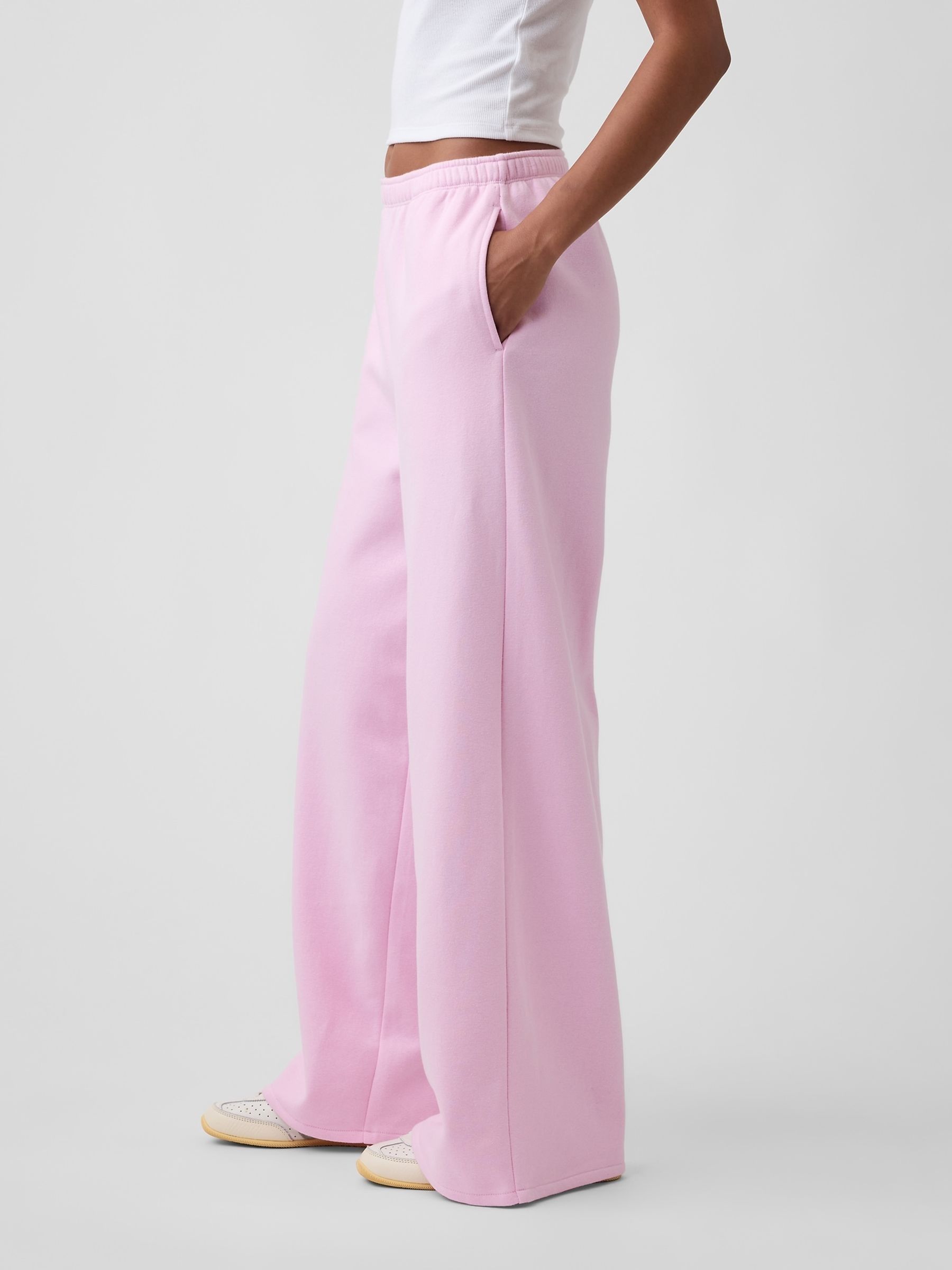 Light Pink Vintage Soft Baggy Wide-Leg Joggers - Image 3 of 6